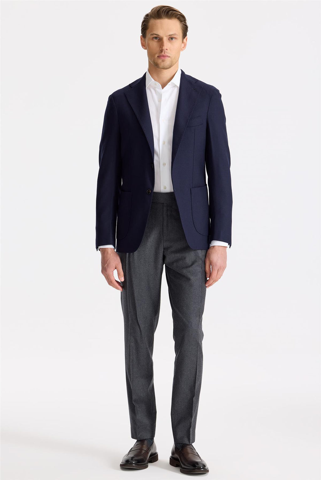Lacivert Yün Blazer - 1