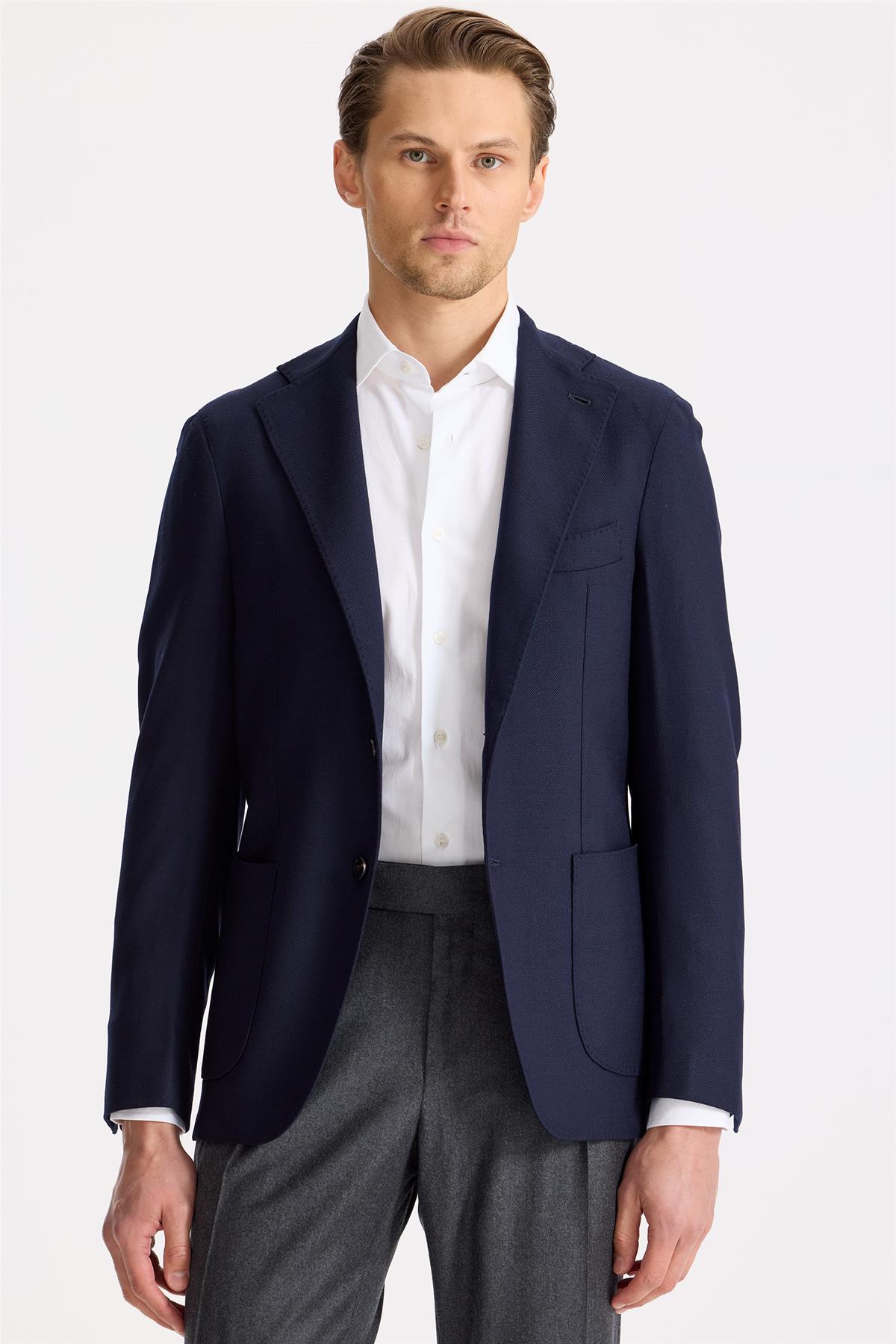 Lacivert Yün Blazer - Image 3