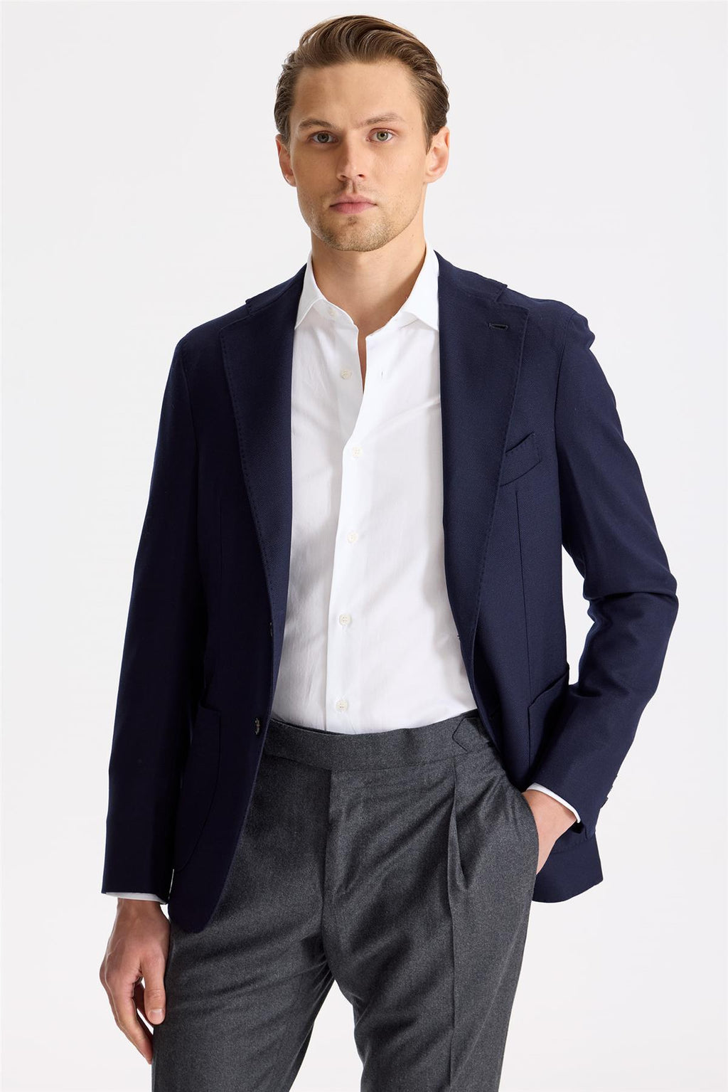 Lacivert Yün Blazer - 6