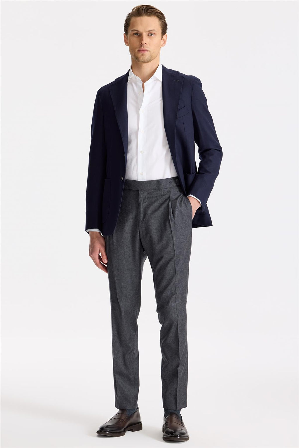 Lacivert Yün Blazer - 5