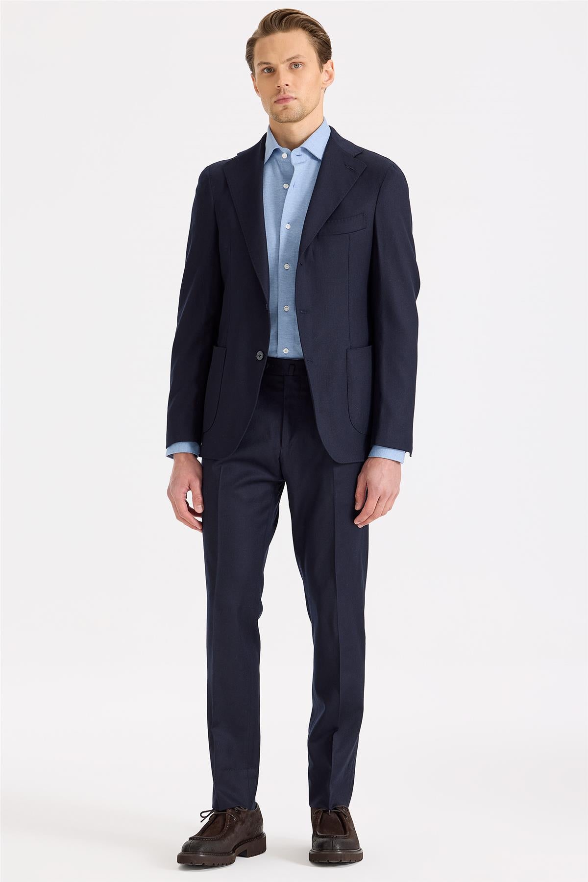 Lacivert Yün Flanel Takım Elbise - Image 2