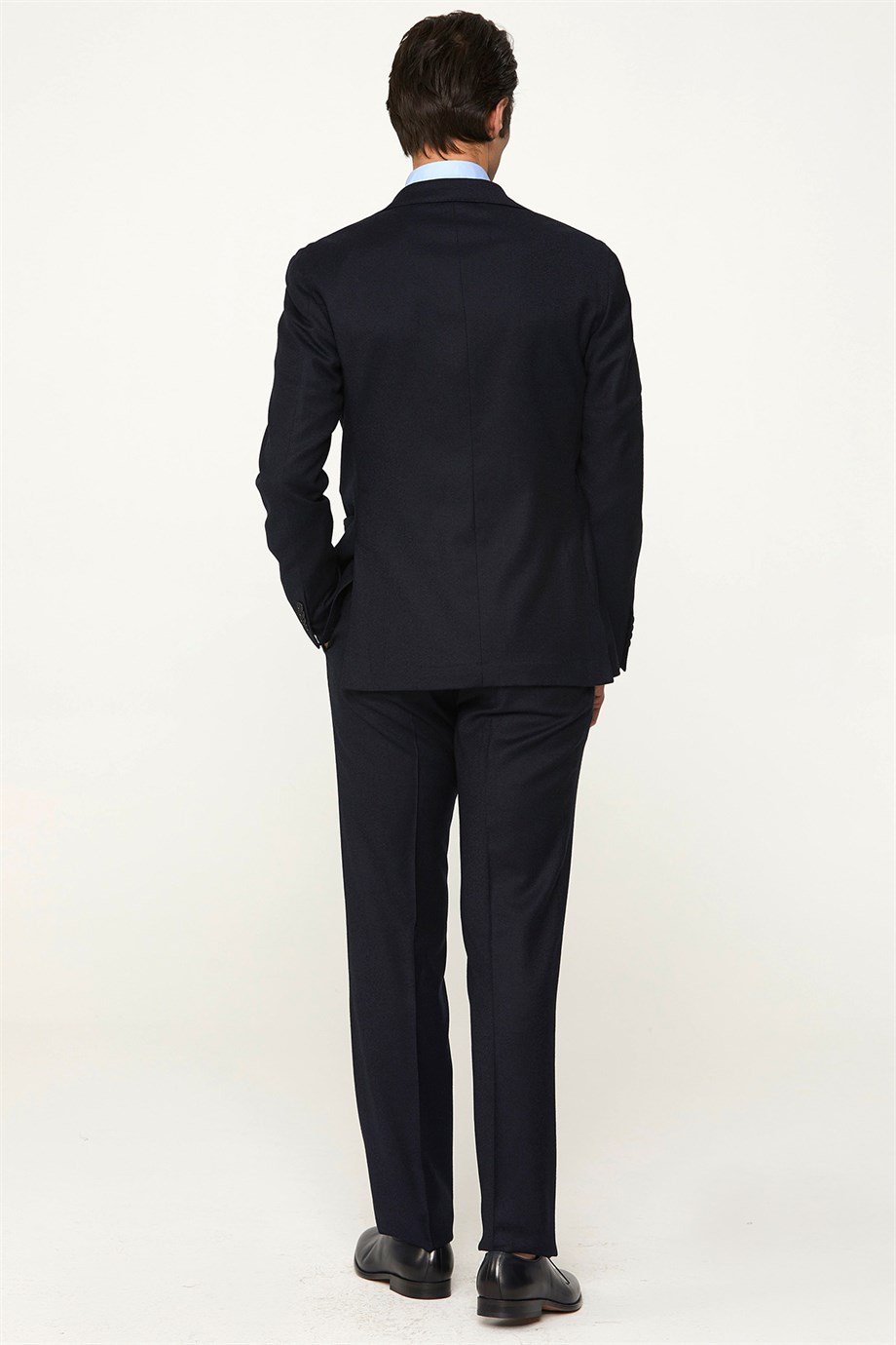 Lacivert Yün Flannel Erkek Takım Elbise - Image 4