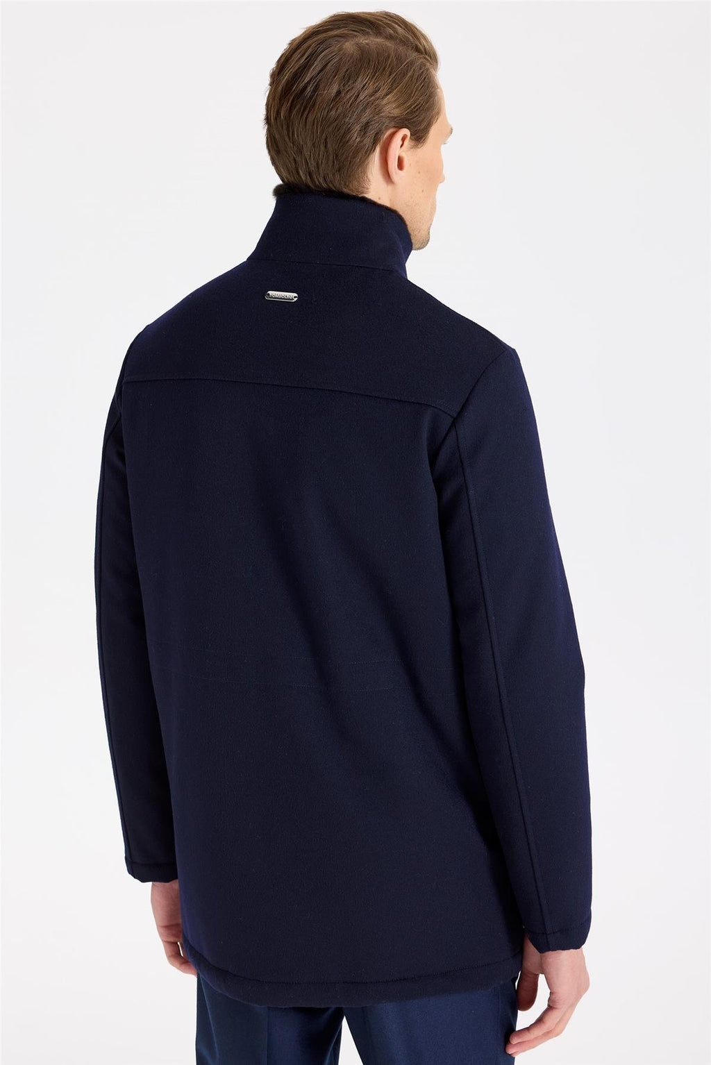 Lacivert Yün Kaban - Image 4