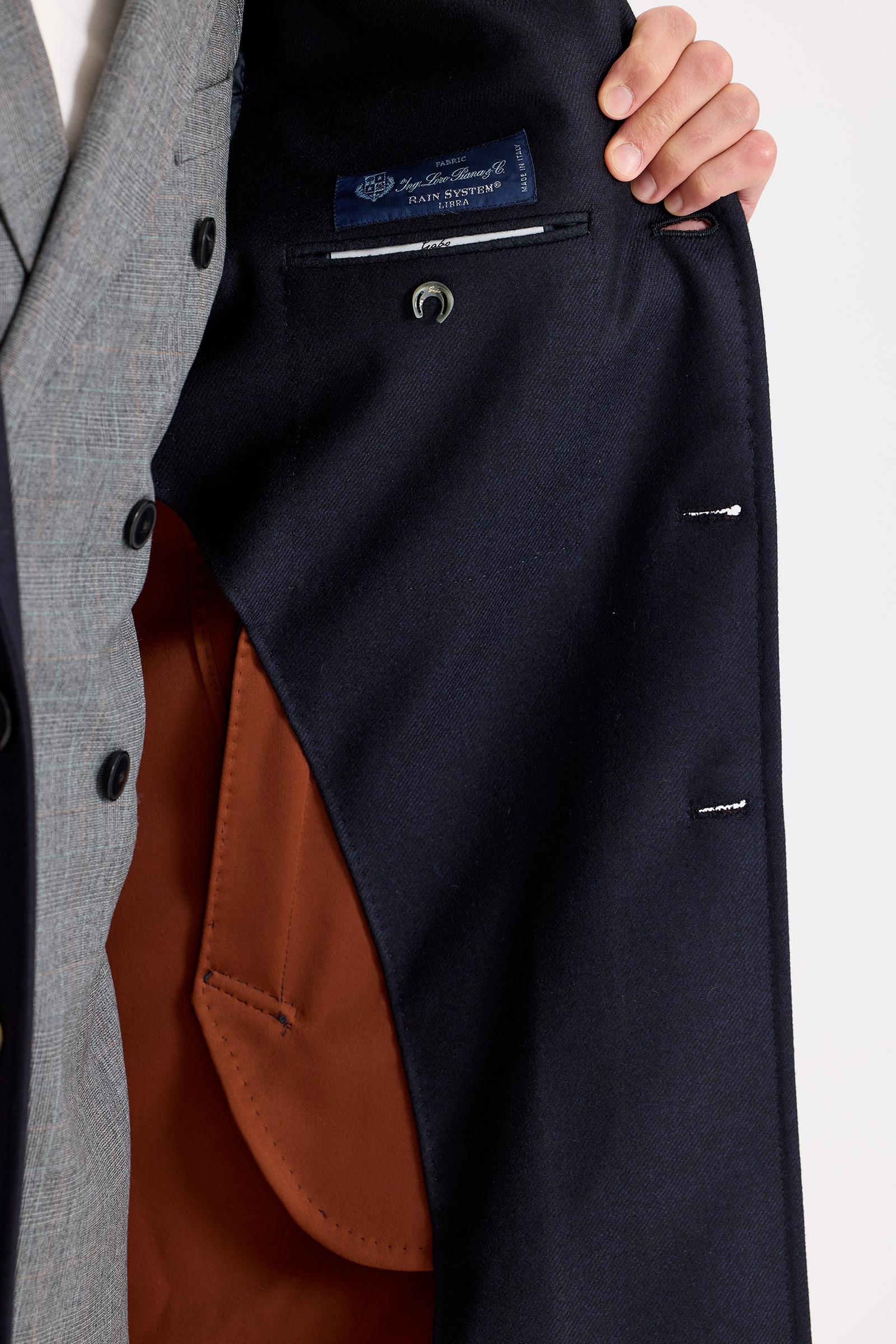 Lacivert Yün Kaşmir Palto - Image 5