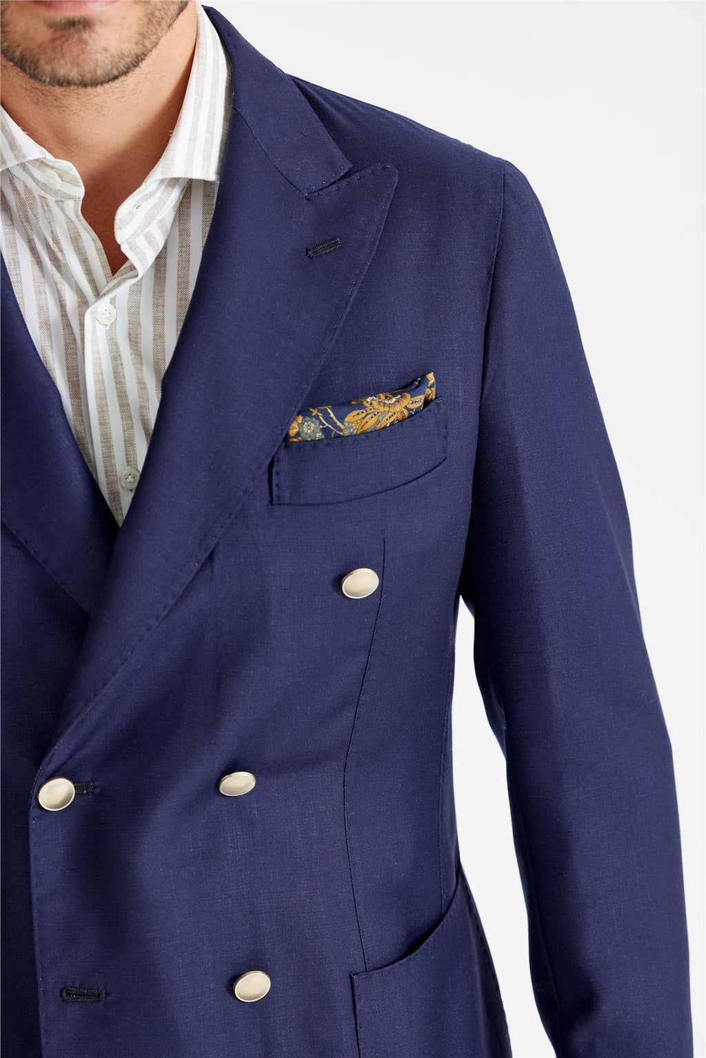 Lacivert Yün Kruvaze Blazer - Image 5
