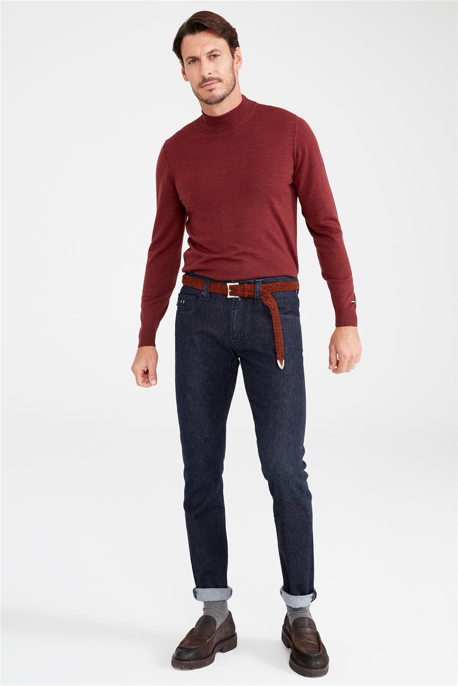 Lacivert Yün Pamuk Denim Pantolon - Image 2