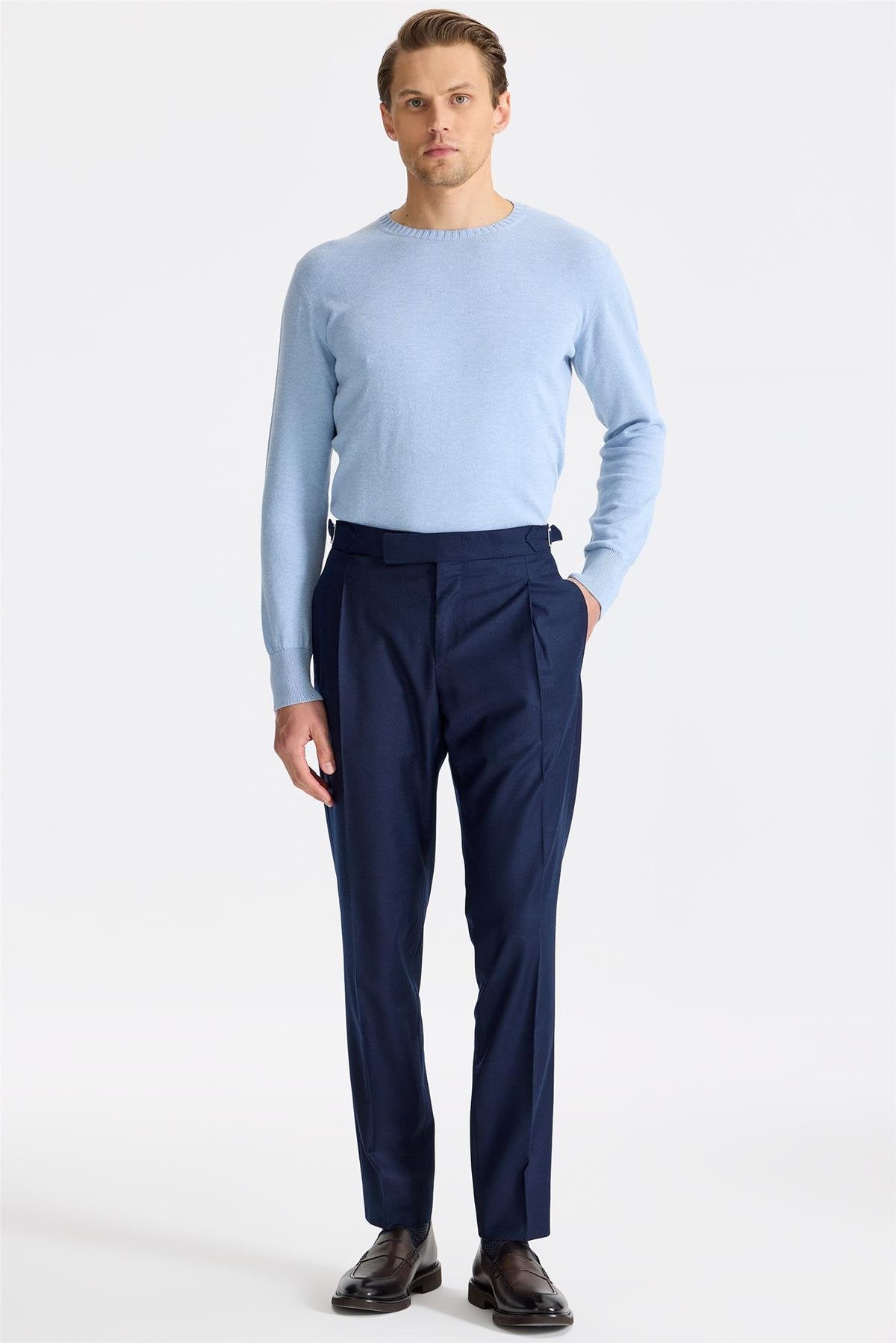 Lacivert Yün Pantolon