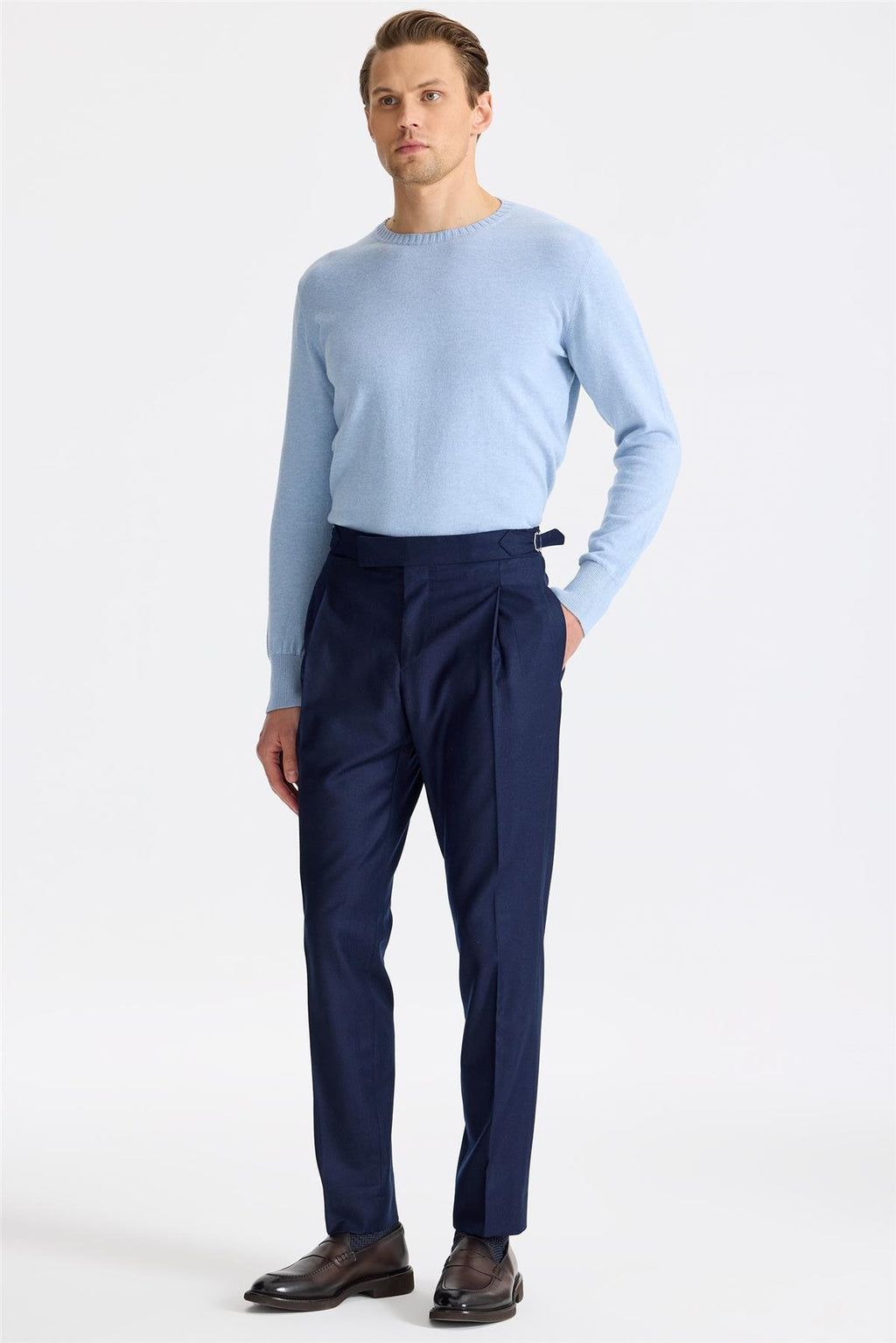 Lacivert Yün Pantolon