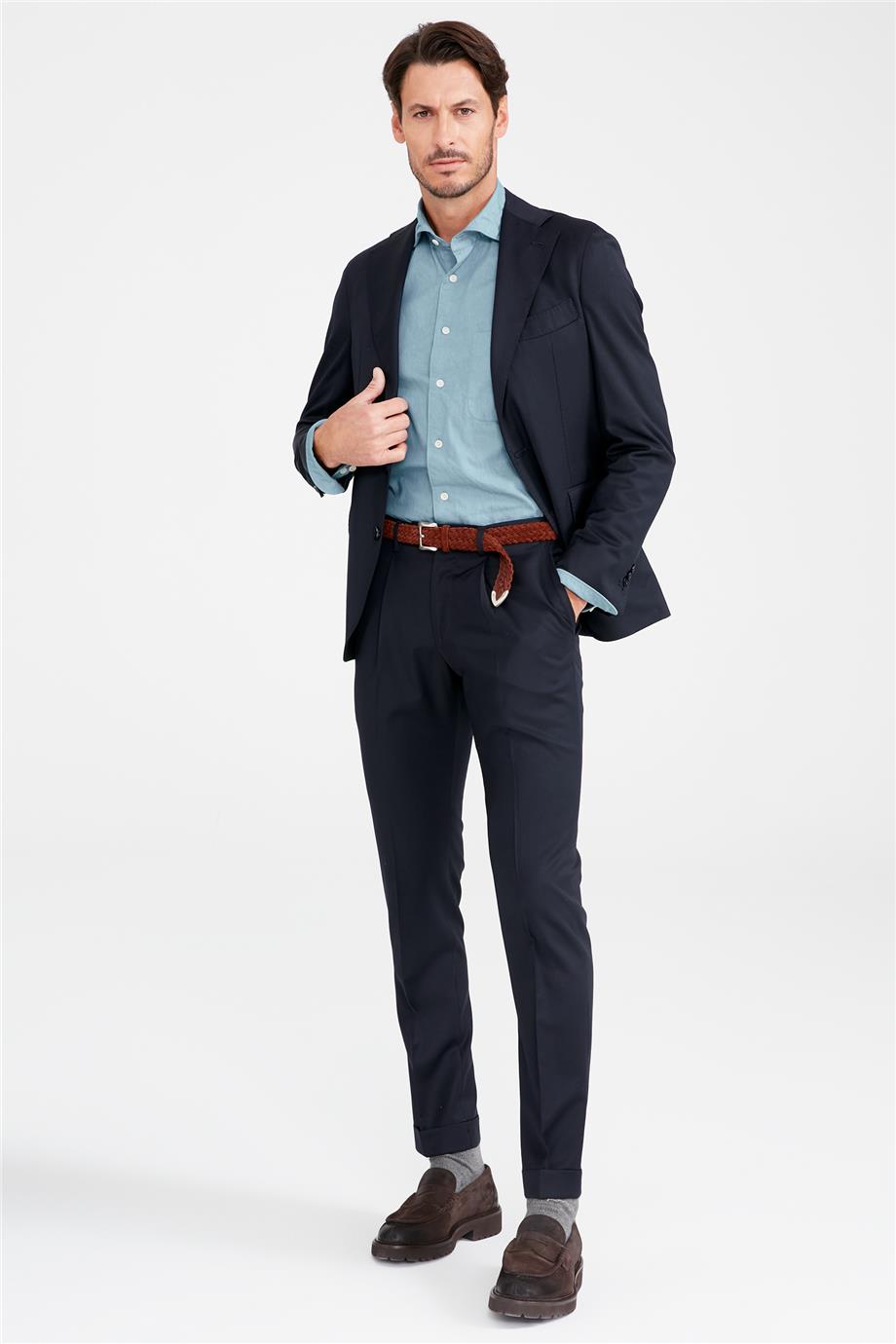 Lacivert Yün Takım Elbise