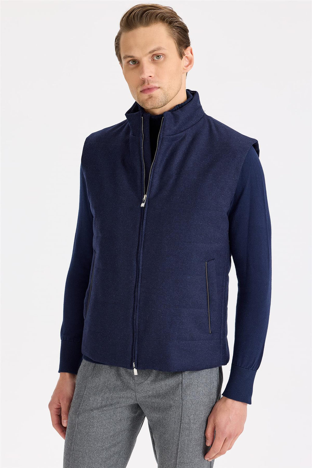 Lacivert Yün Yelek - Image 2