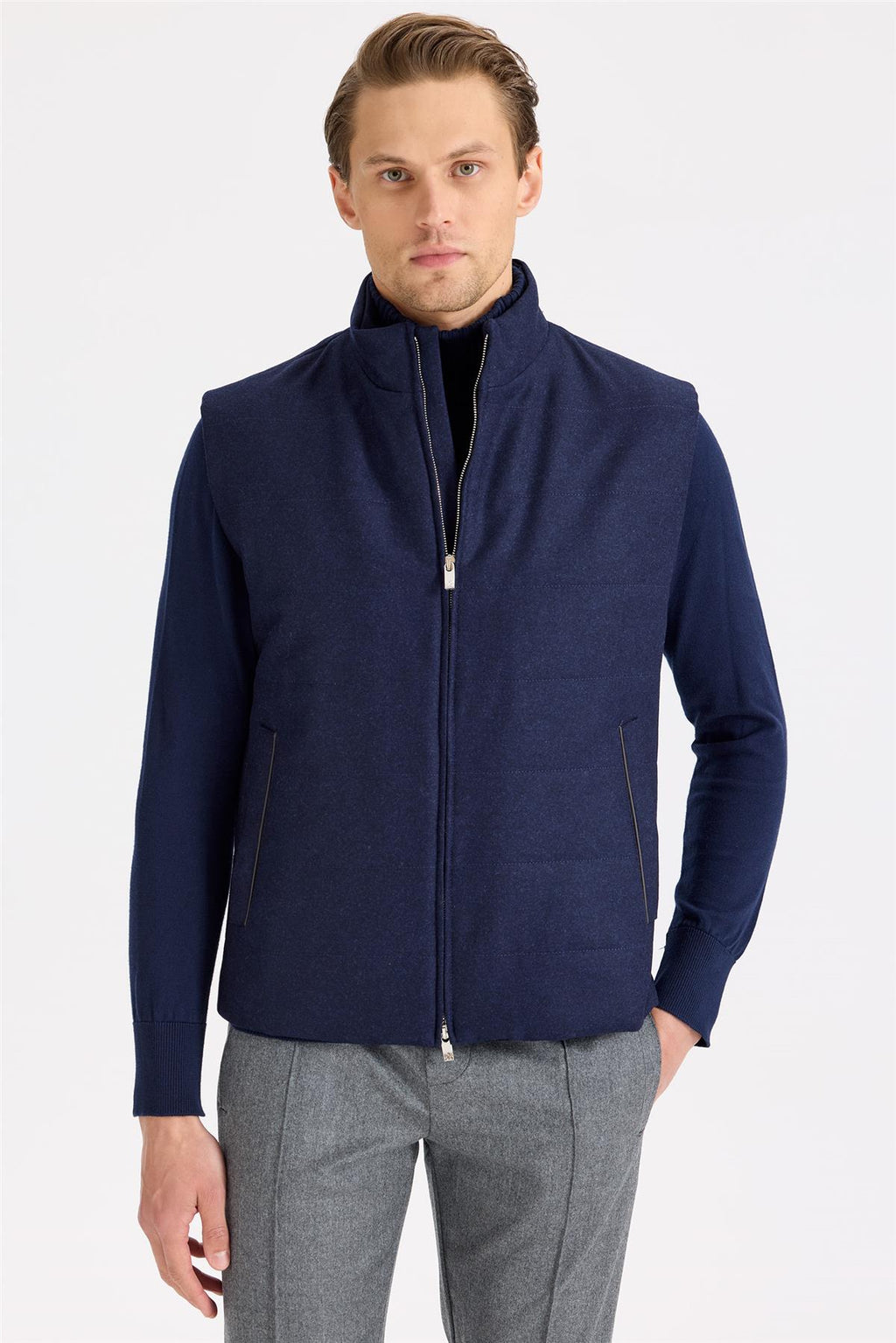 Lacivert Yün Yelek - Image 1