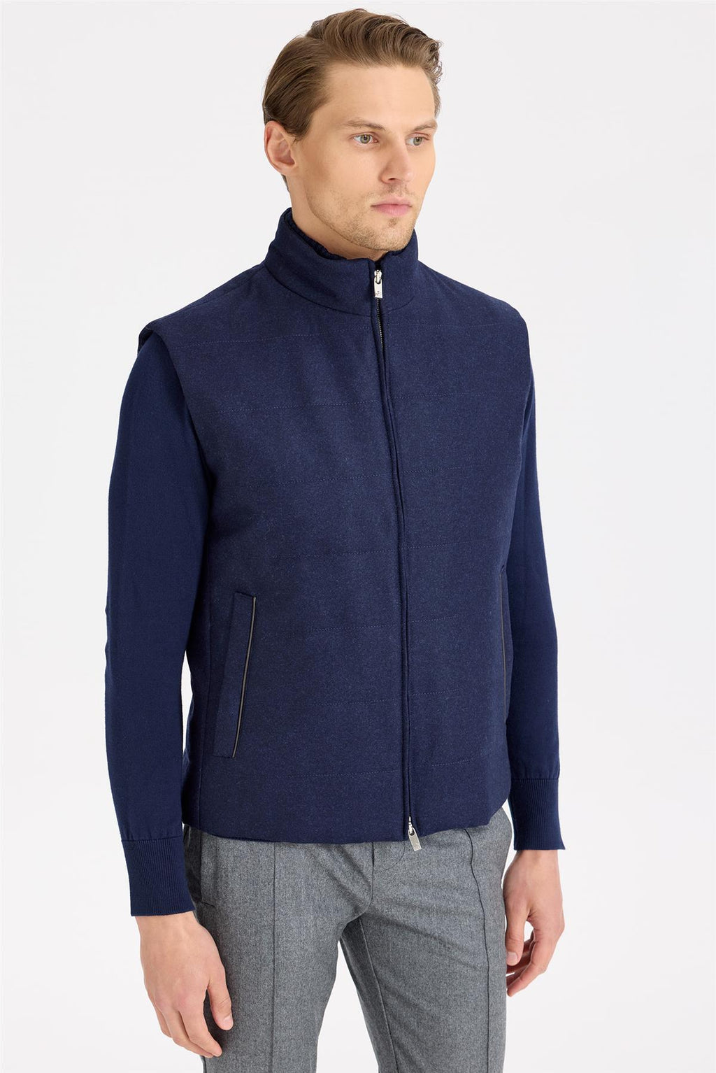 Lacivert Yün Yelek - Image 5