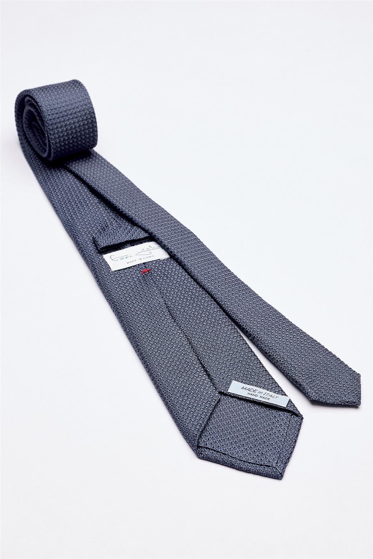 Mavi 7 Fold Örgü İpek Kravat - Image 2