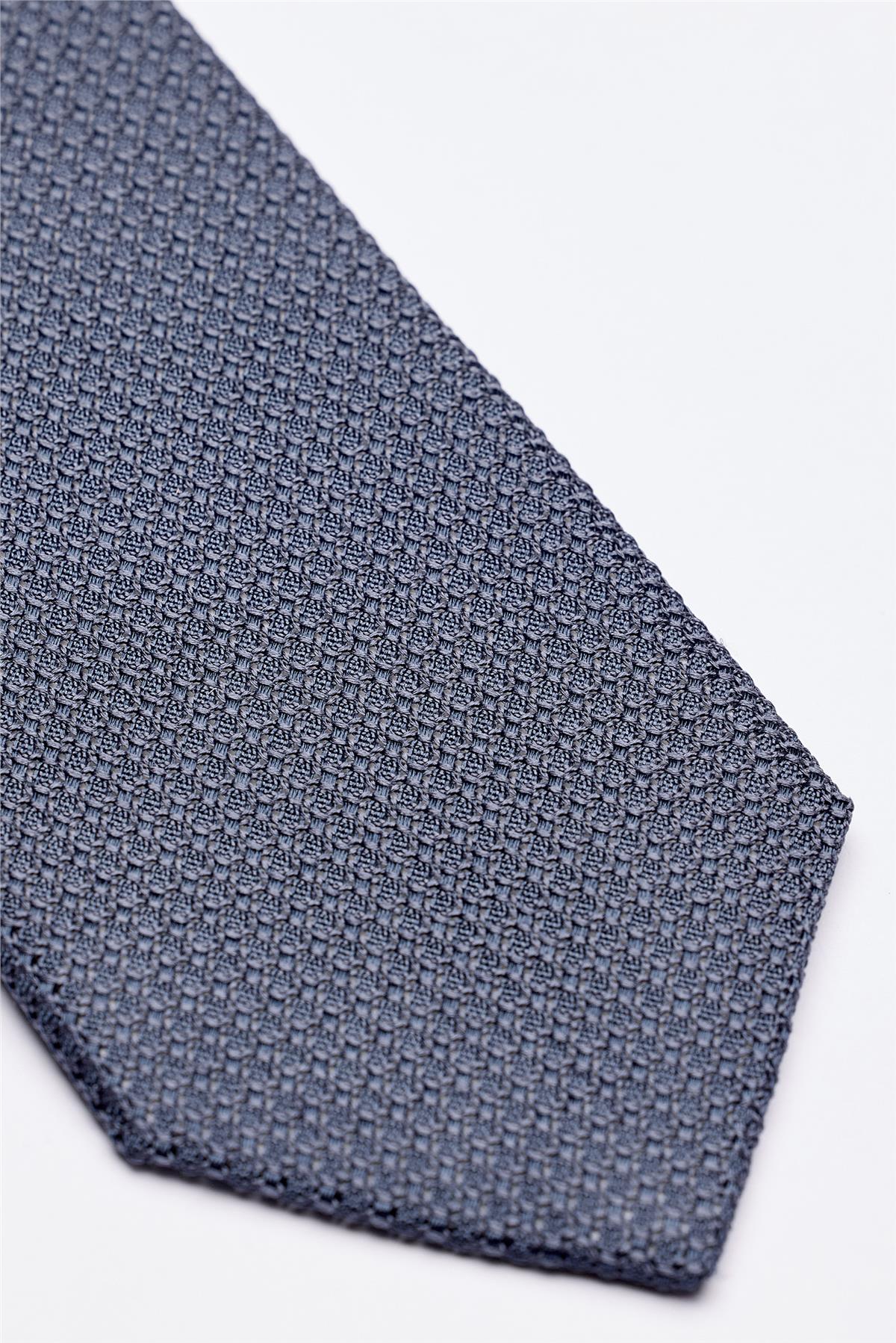 Mavi 7 Fold Örgü İpek Kravat - Image 3