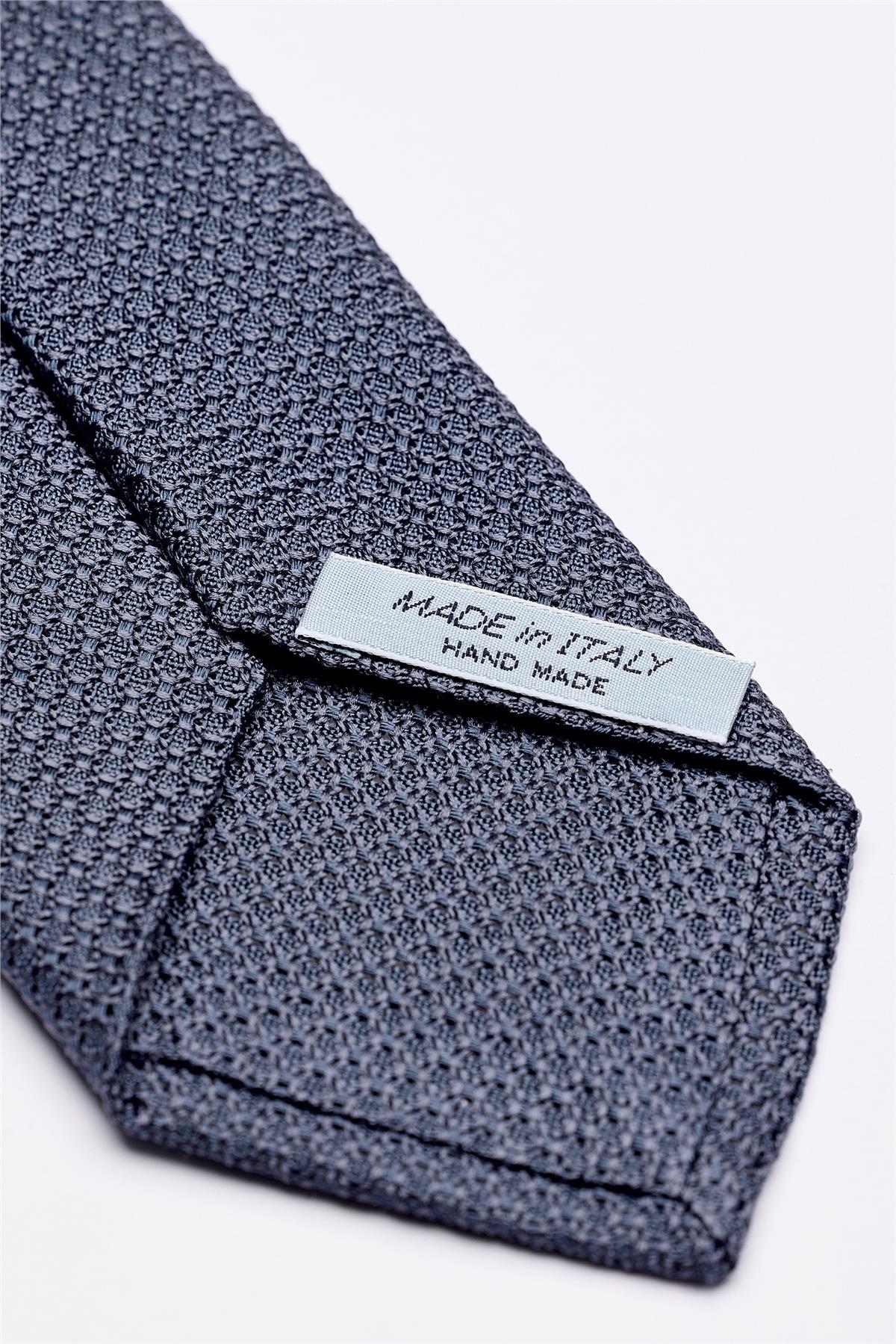Mavi 7 Fold Örgü İpek Kravat - Image 4