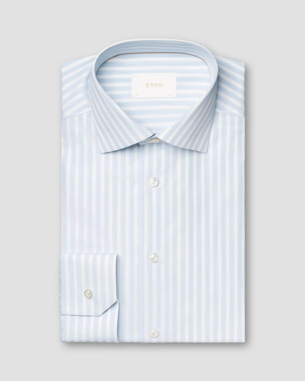 Mavi Beyaz Çizgili Elevated Pique Gömlek - Image 1