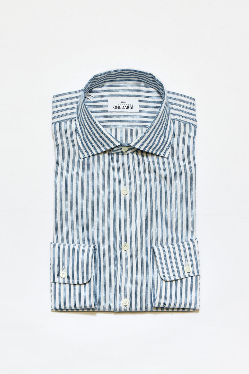 Mavi Beyaz Çizgili One-Piece Pamuk Gömlek