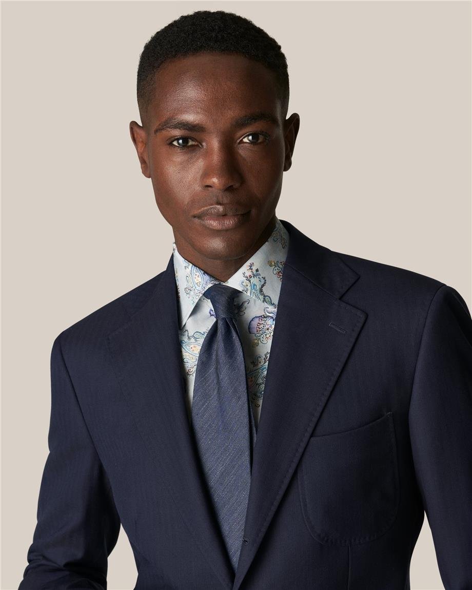 Mavi Gradyan Şal Desenli Pamuk Gömlek - Image 2