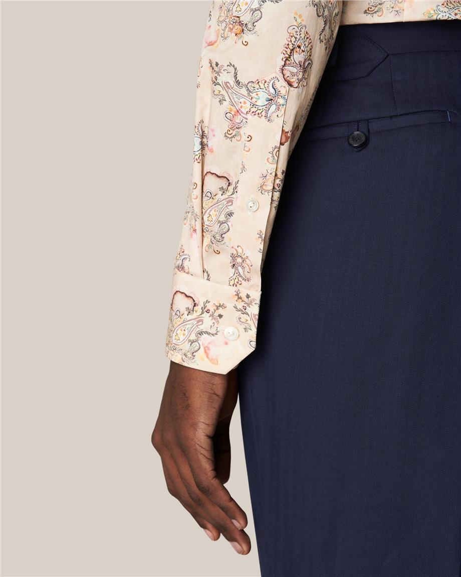 Mavi Gradyan Şal Desenli Pamuk Gömlek - Image 5