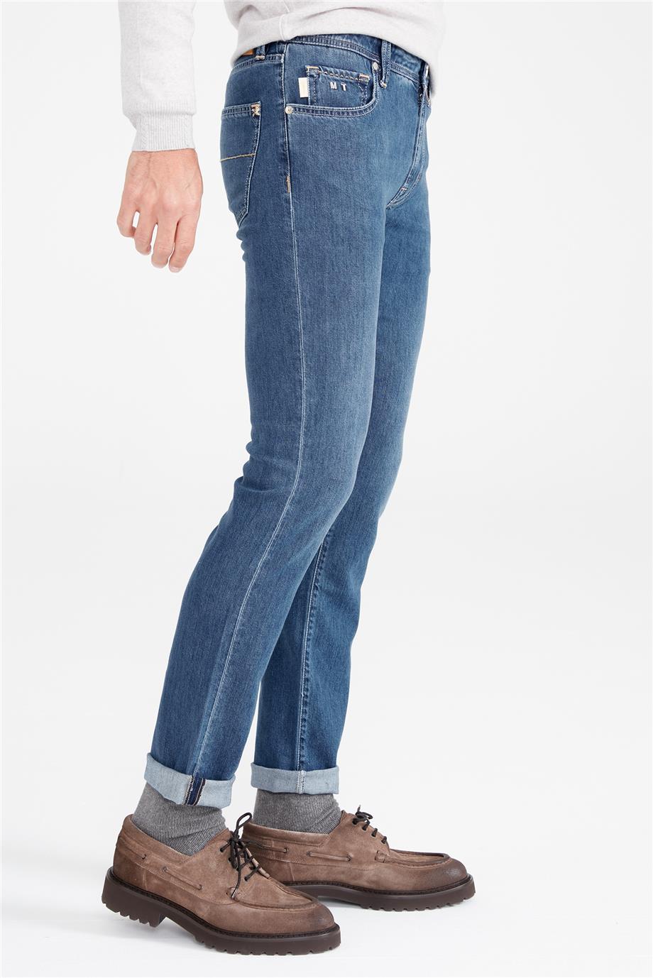 Mavi İpek Lyocell Denim Pantolon - 5