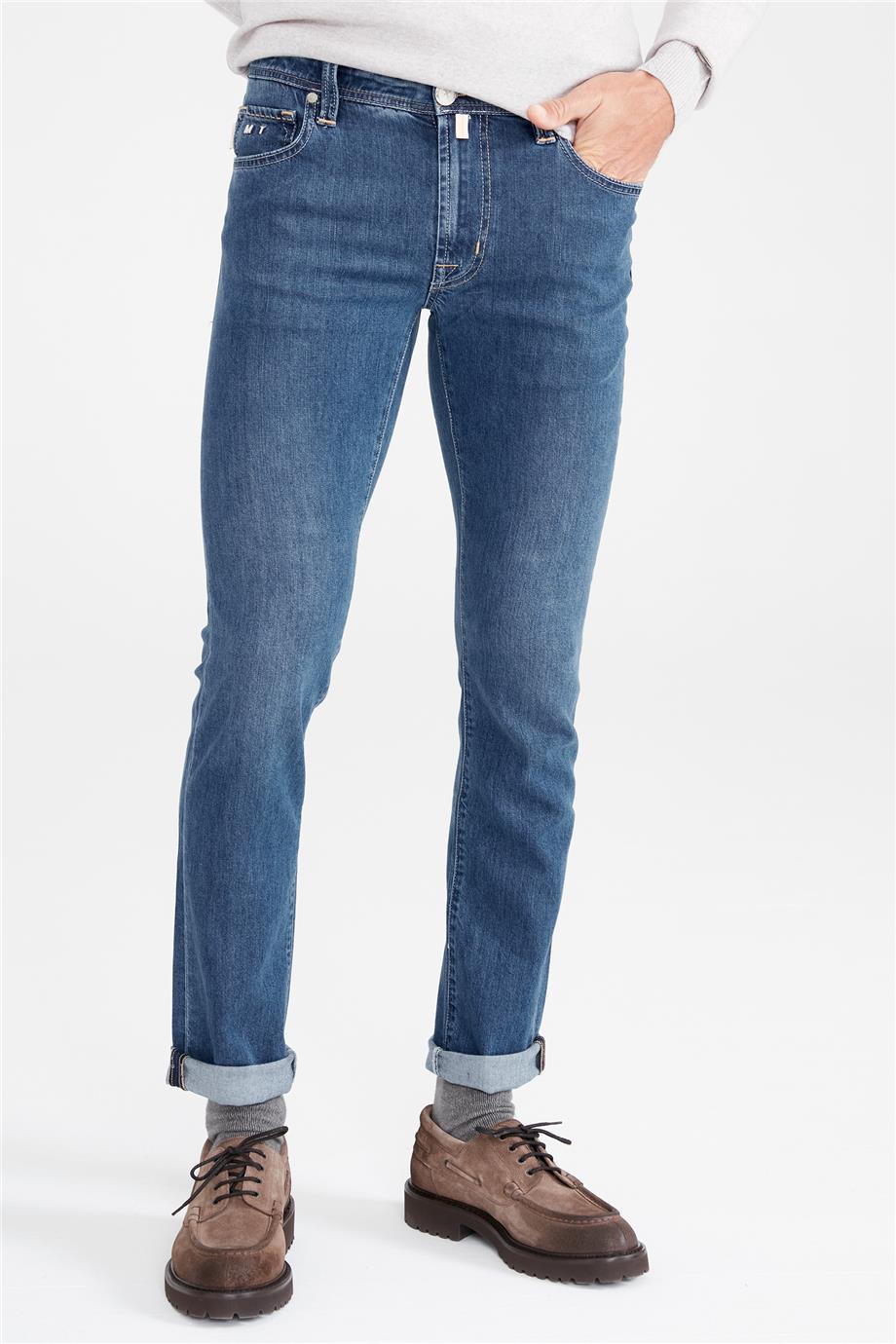 Mavi İpek Lyocell Denim Pantolon - 3