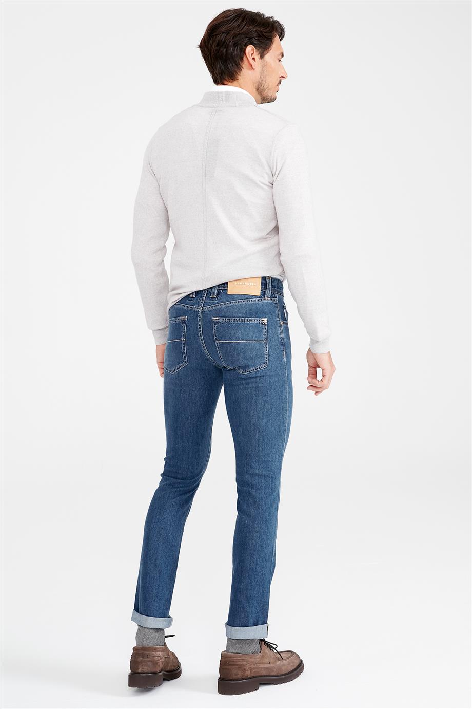 Mavi İpek Lyocell Denim Pantolon - 7