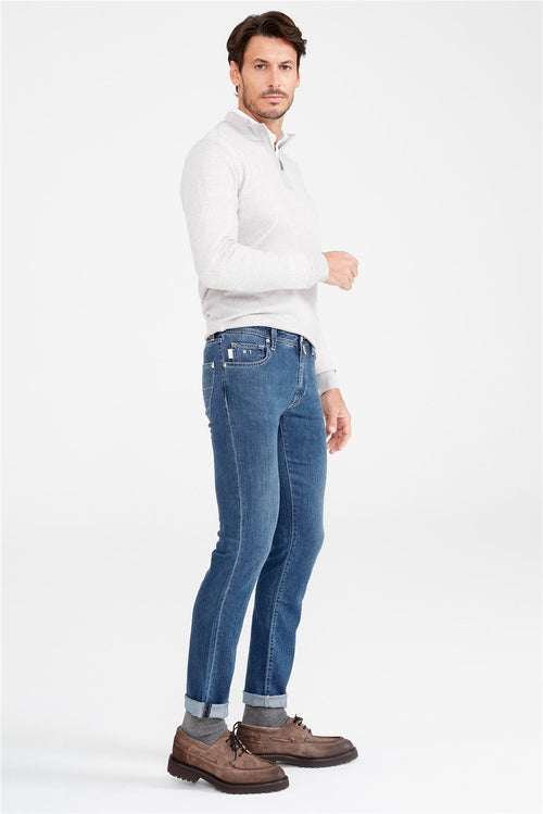 Mavi İpek Lyocell Denim Pantolon - Image 2