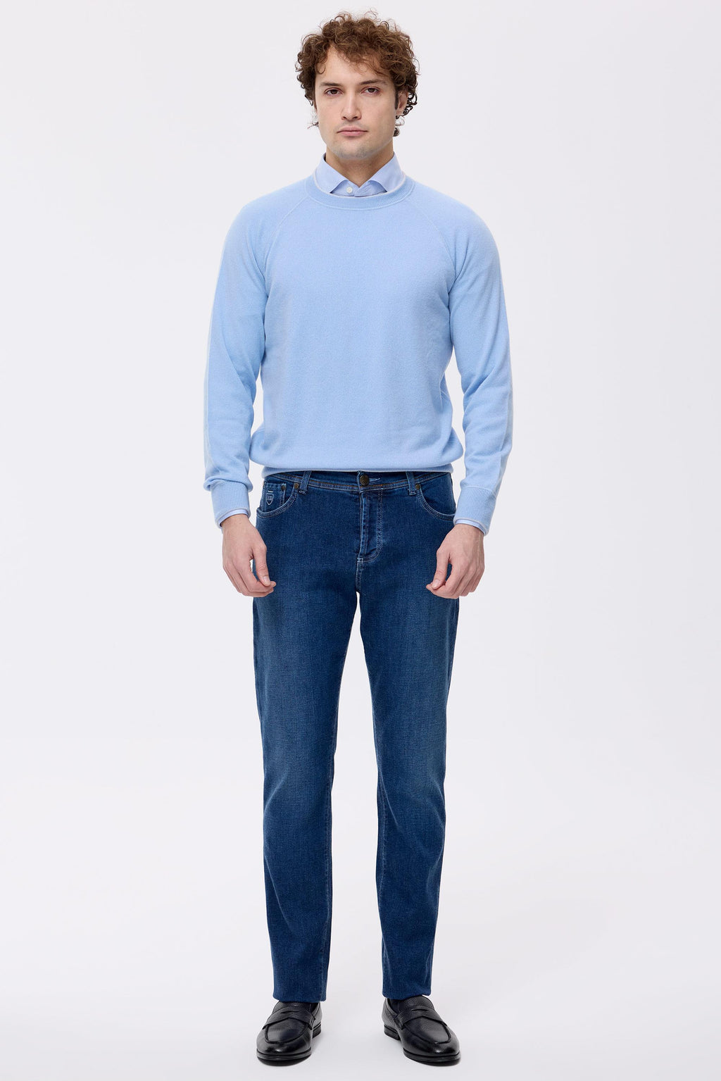 Mavi Kaşmirli Denim Pantolon - 6