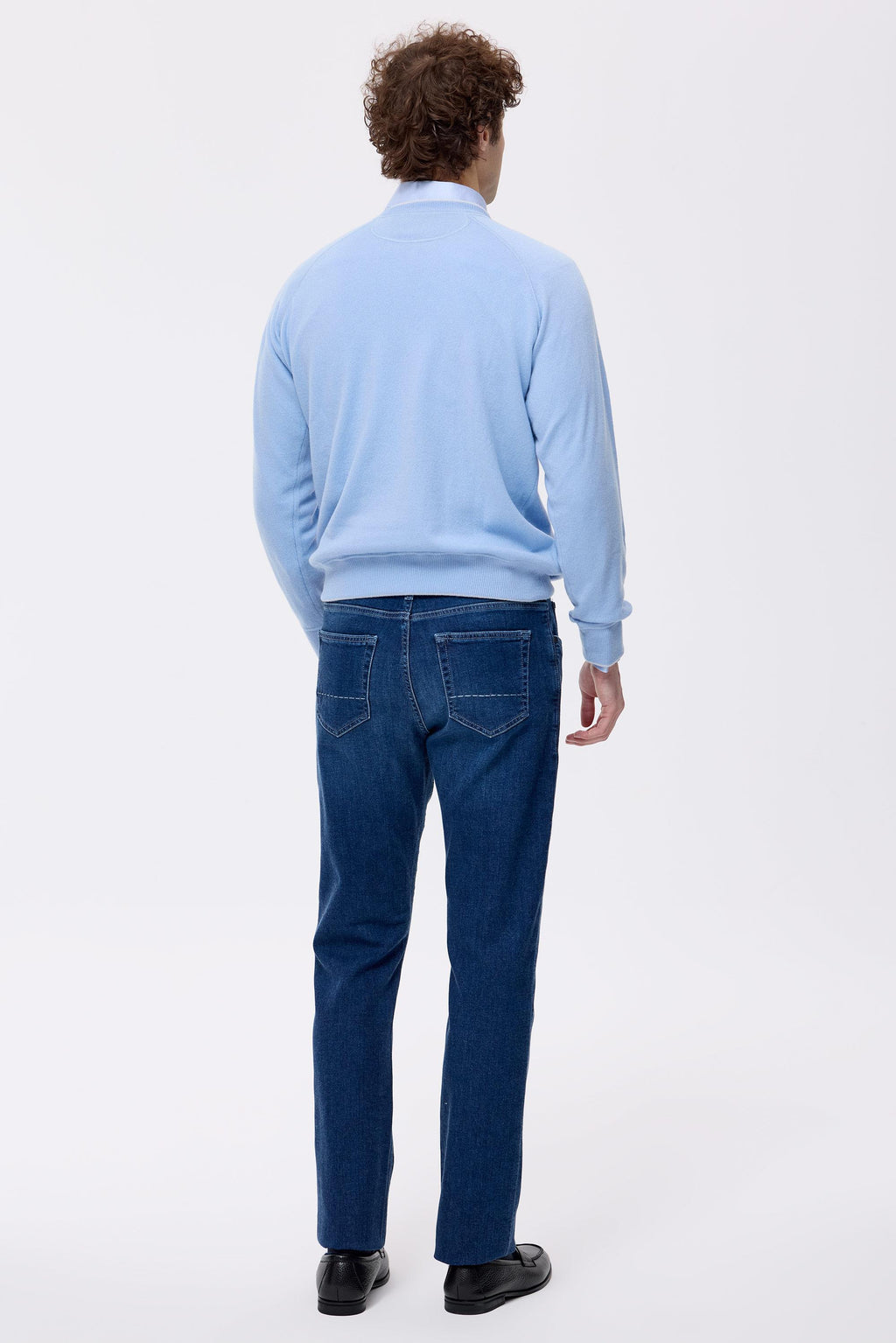 Mavi Kaşmirli Denim Pantolon - 9