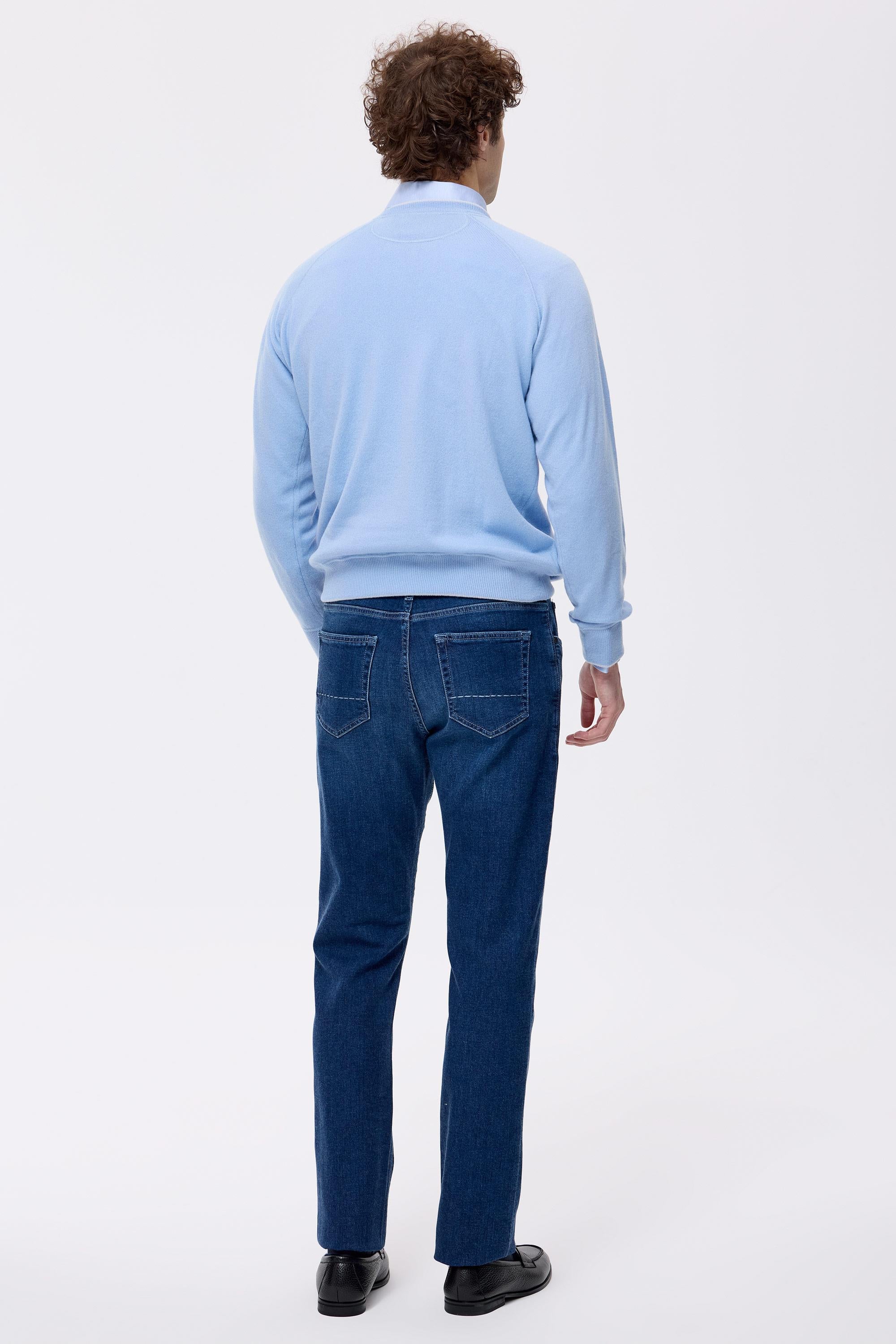Mavi Kaşmirli Denim Pantolon - 9