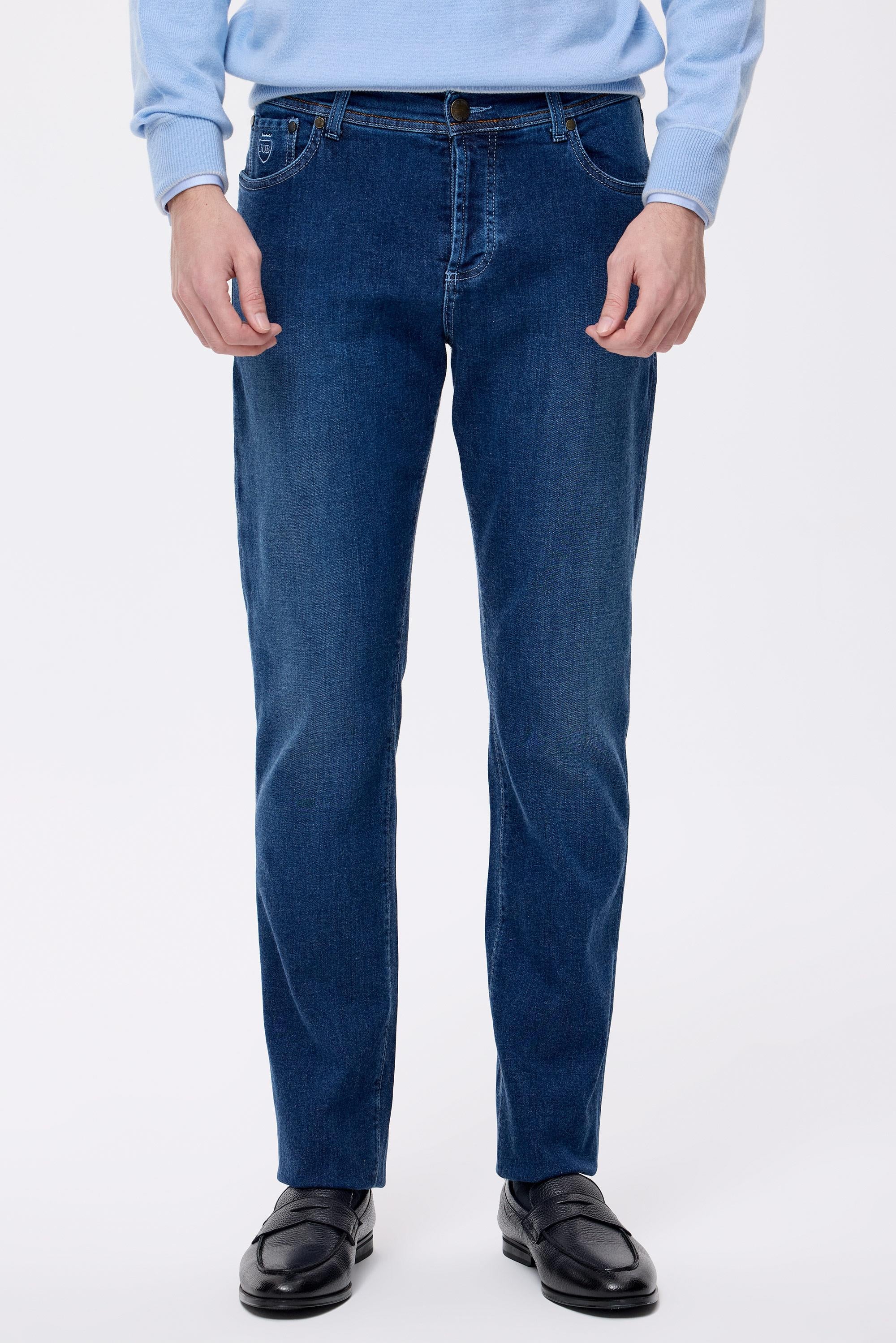 Mavi Kaşmirli Denim Pantolon - 7