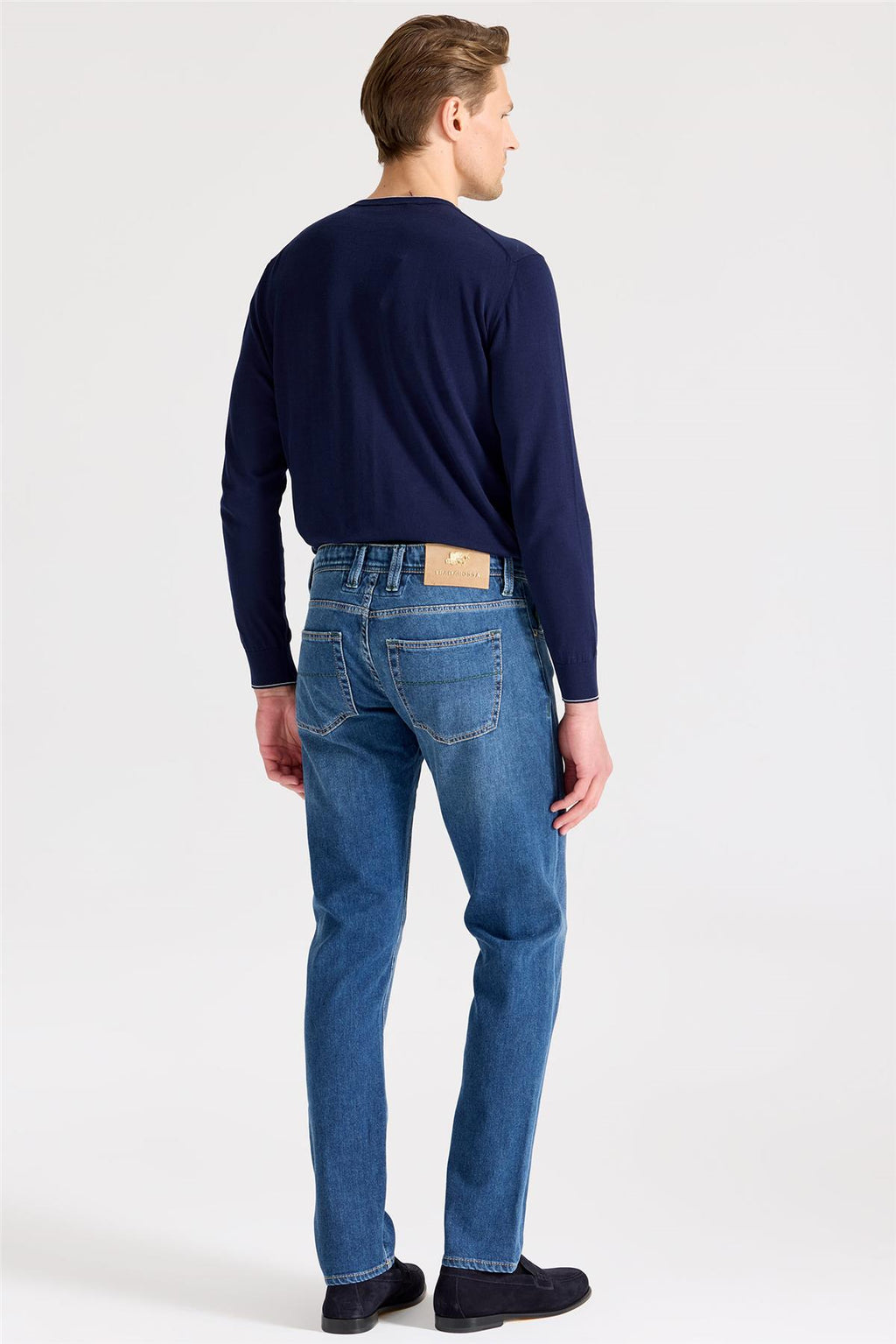 Mavi Kaşmirli Denim Pantolon - 4