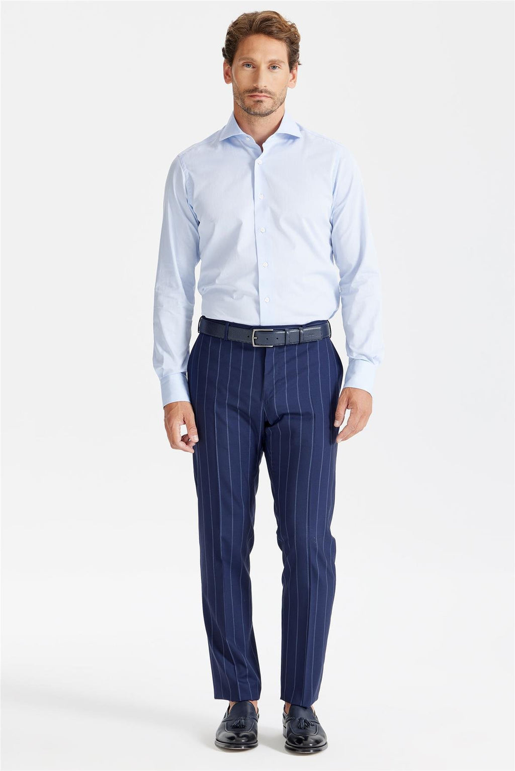 Mavi Klasik Pamuk Gömlek - Image 2