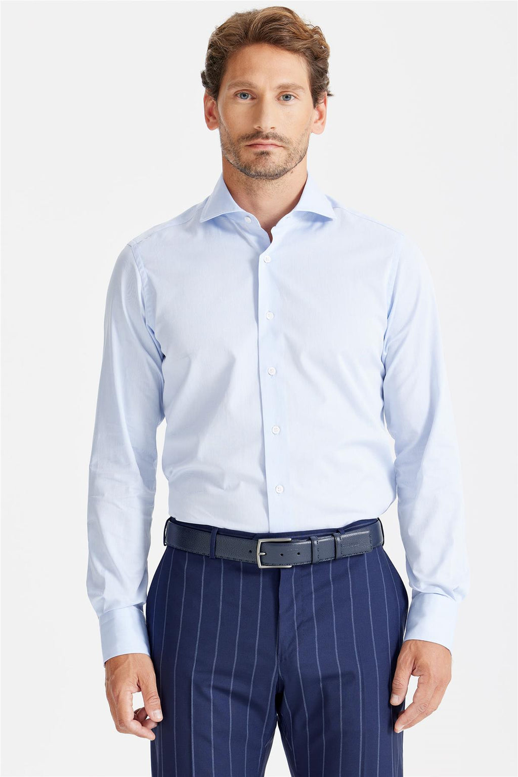 Mavi Klasik Pamuk Gömlek - Image 1