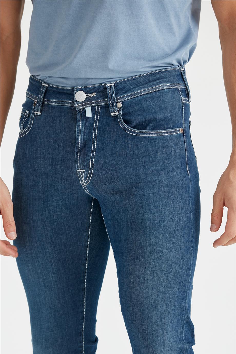 Mavi Organik Pamuklu Denim Pantolon - Image 3