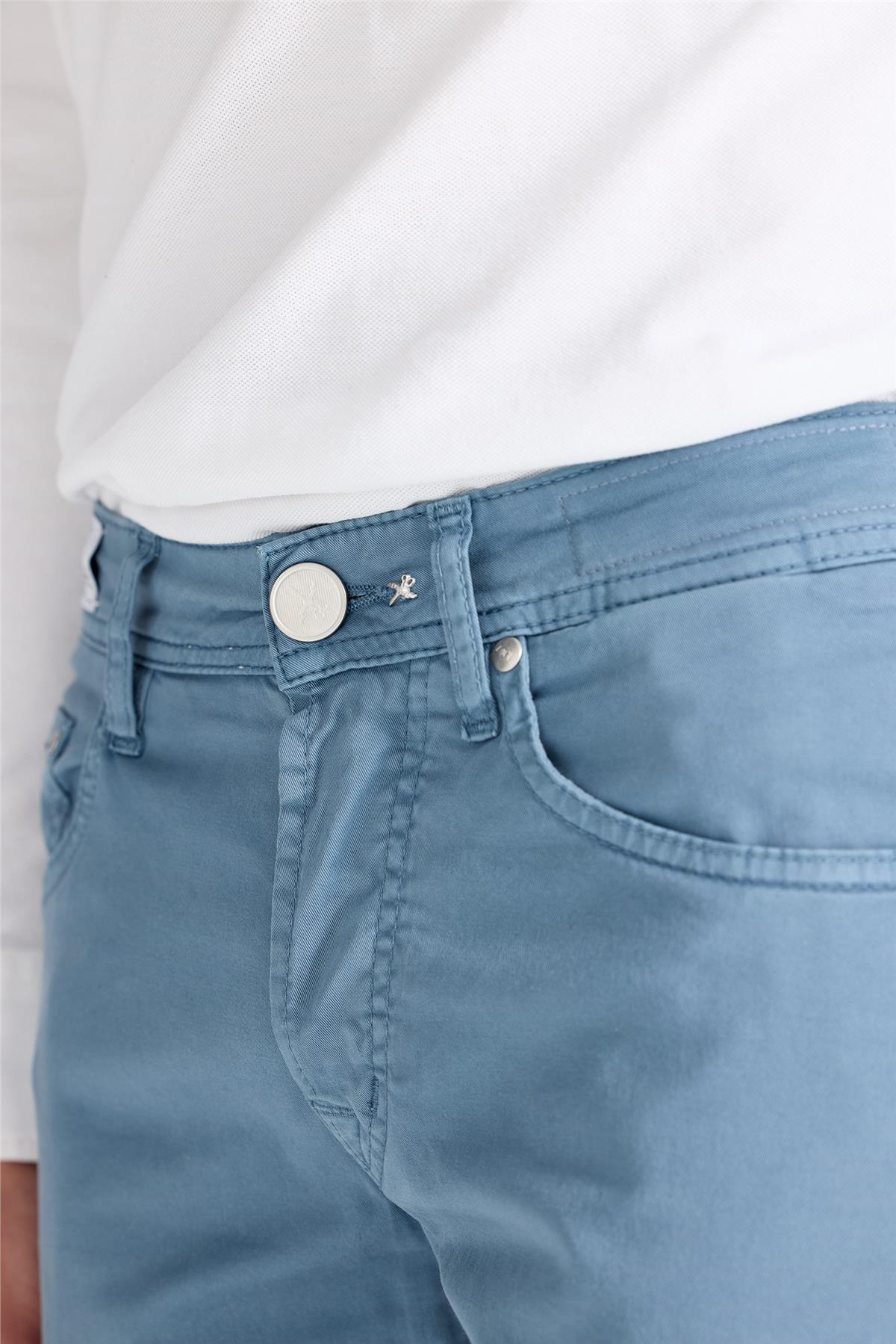 Mavi Pamuk Chino Pantolon - Image 5