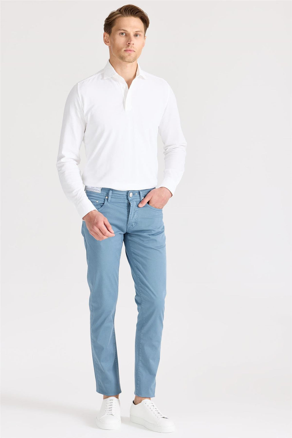 Mavi Pamuk Chino Pantolon - Image 3