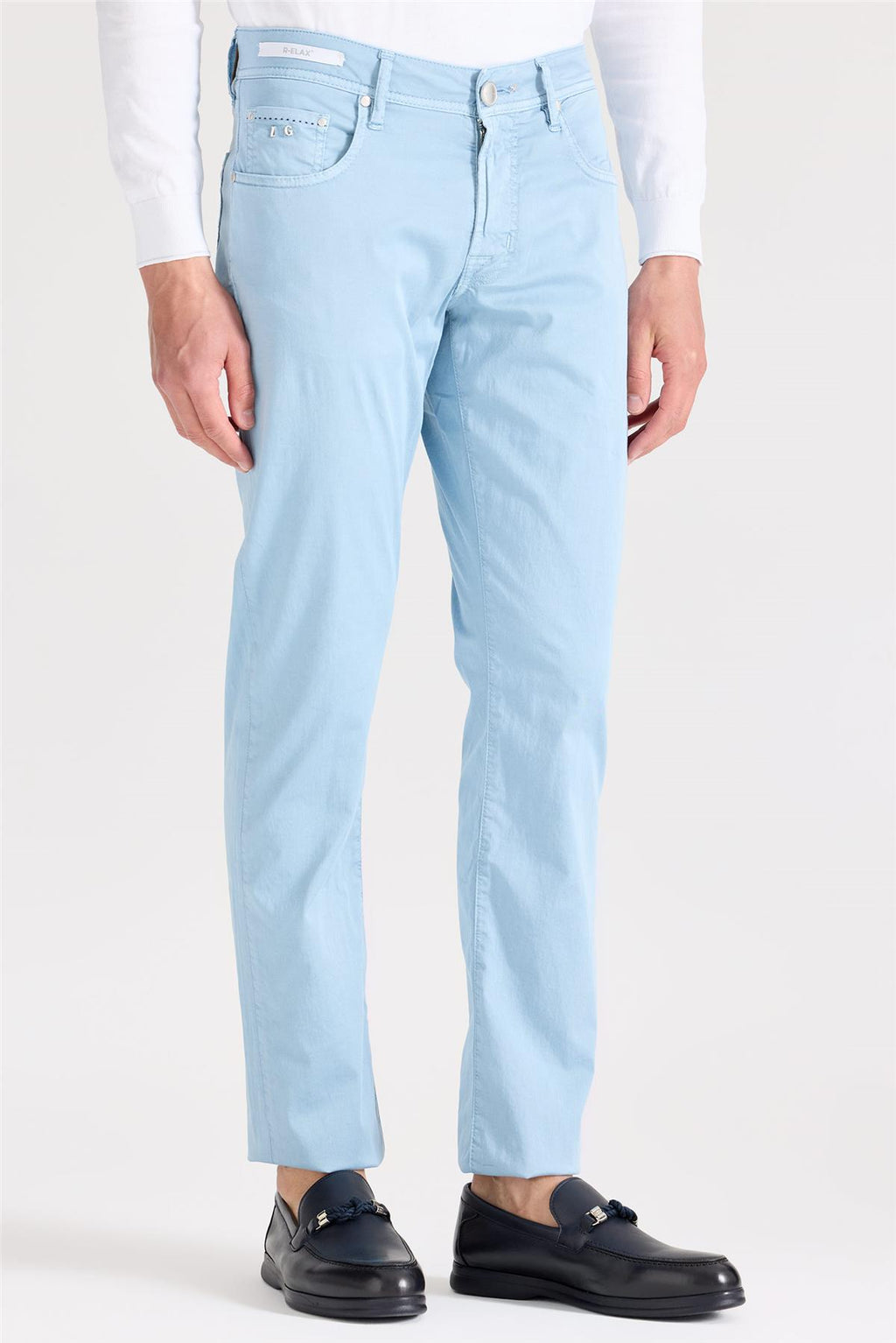 Mavi Pamuk İpek Pantolon - Image 5