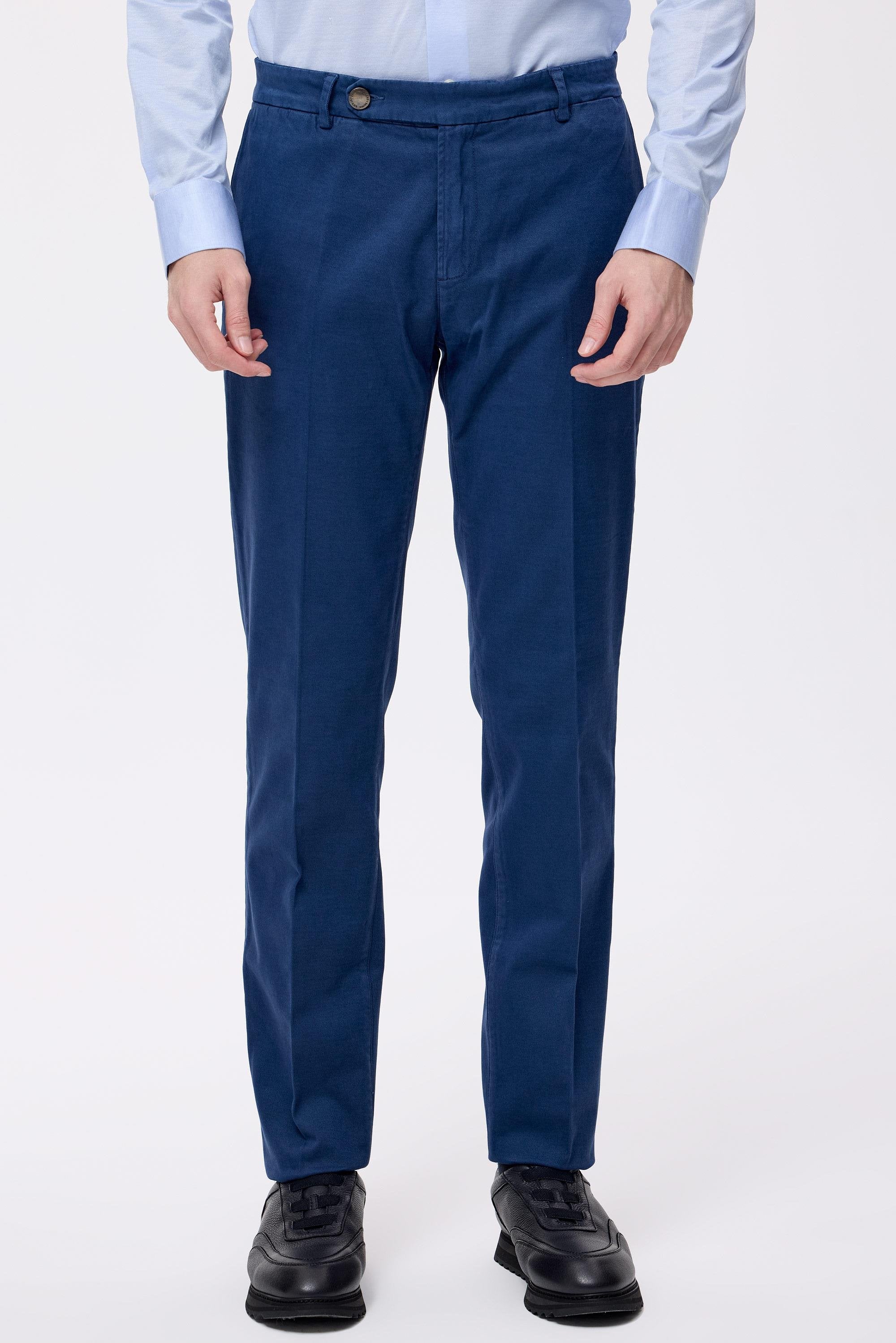 Mavi Pamuk Kaşmir Chino Pantolon - Image 2