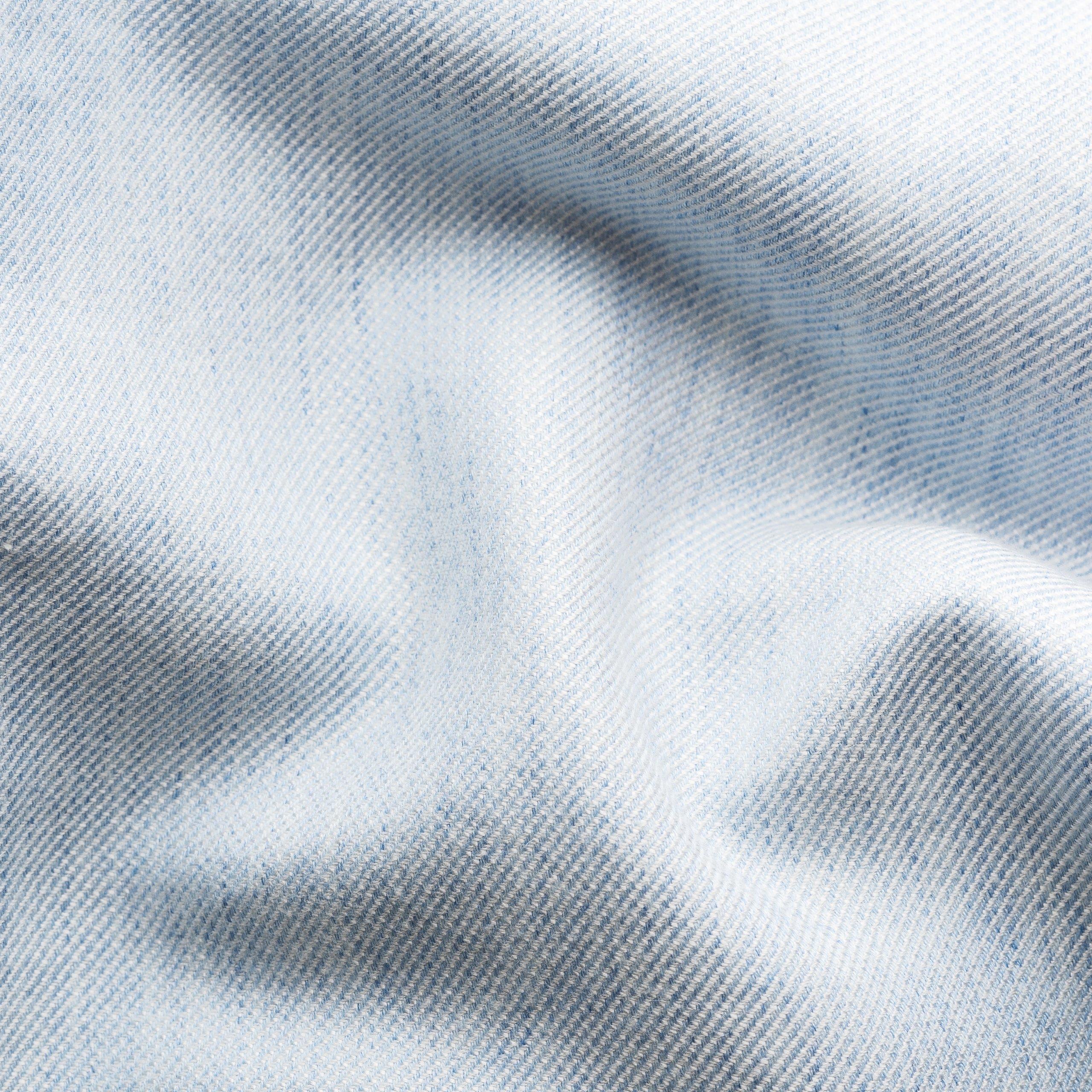 Mavi Pamuk Kaşmir İpek Gömlek - Image 4