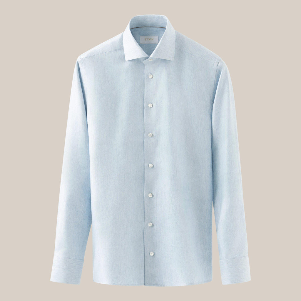 Mavi Pamuk Kaşmir İpek Gömlek - Image 2