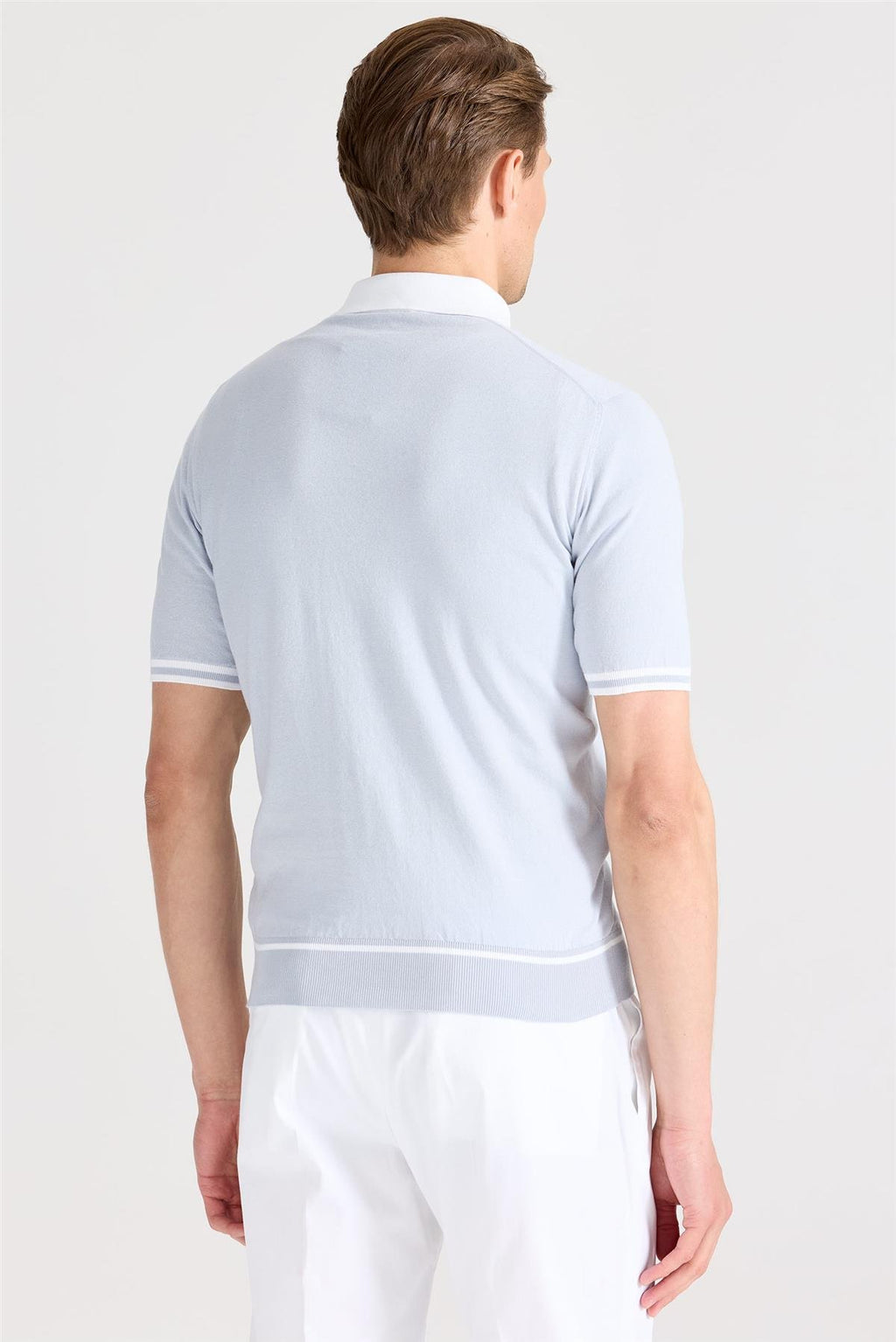 Mavi Polo Yaka Pamuk Triko - Image 2