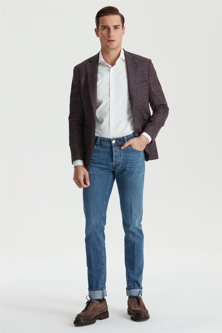 Mavi Renk Taşlamalı Leonardo Denim Pantolon