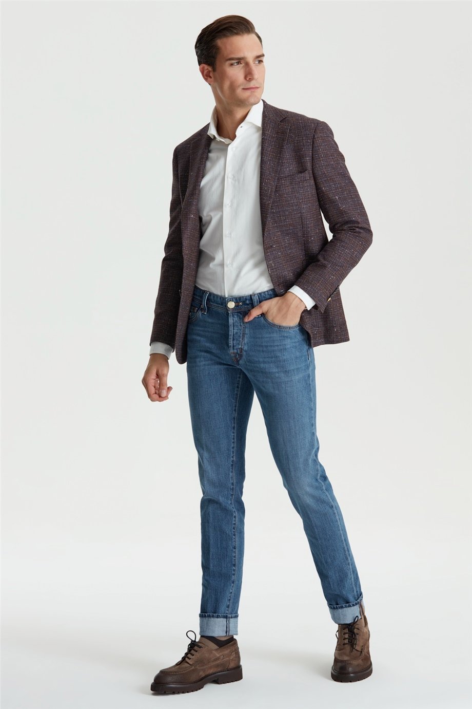 Mavi Renk Taşlamalı Leonardo Denim Pantolon