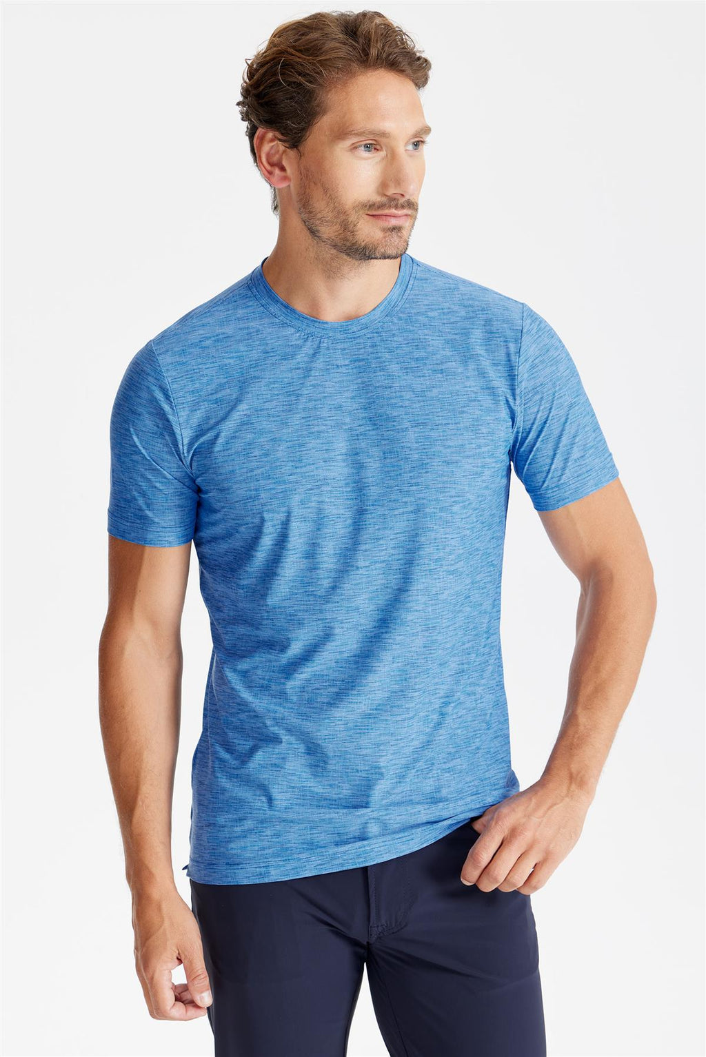 Mavi Sıfır Yaka Teknik Kumaş T-Shirt - 7