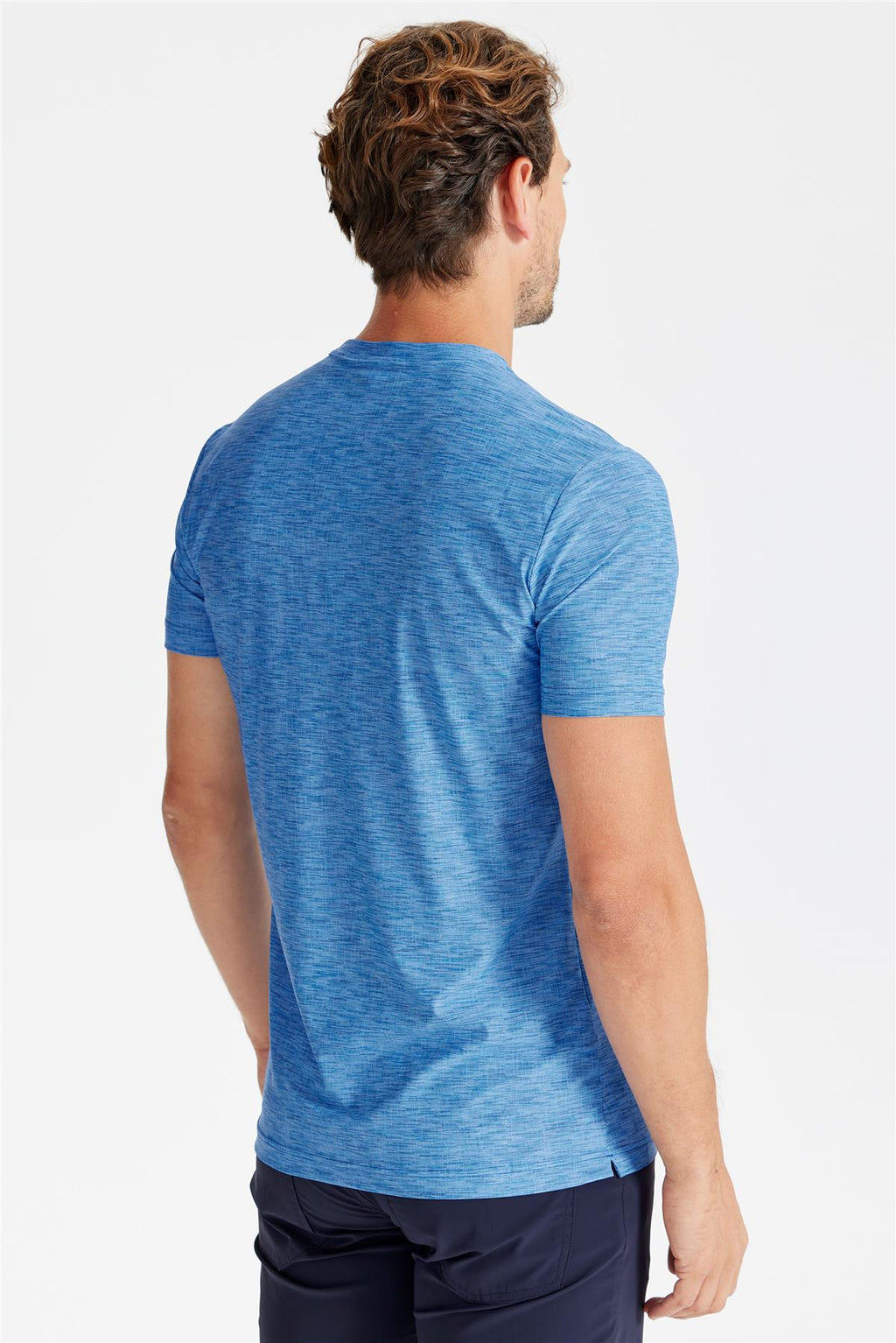 Mavi Sıfır Yaka Teknik Kumaş T-Shirt - 9