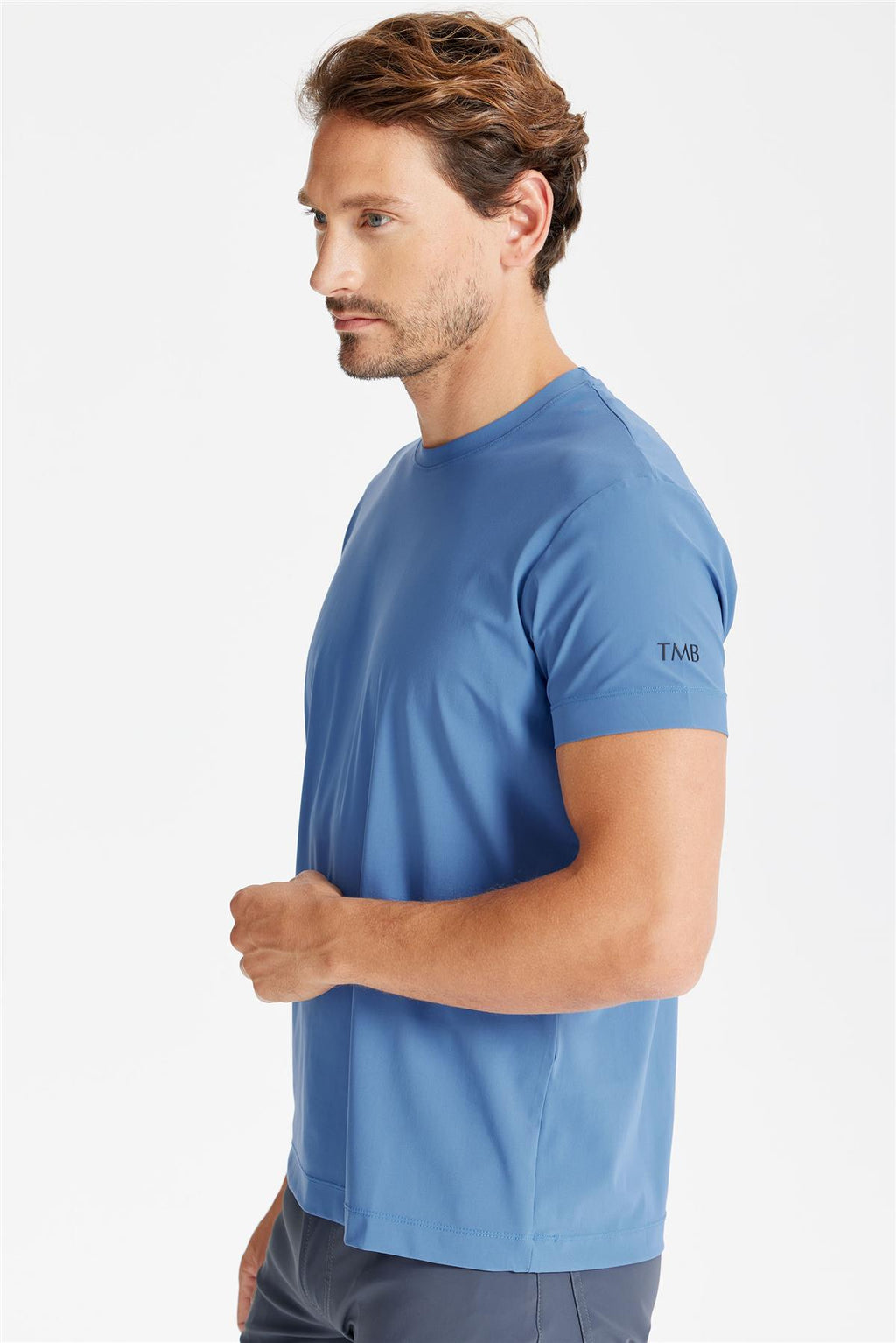 Mavi Sıfır Yaka Teknik T-Shirt - 4