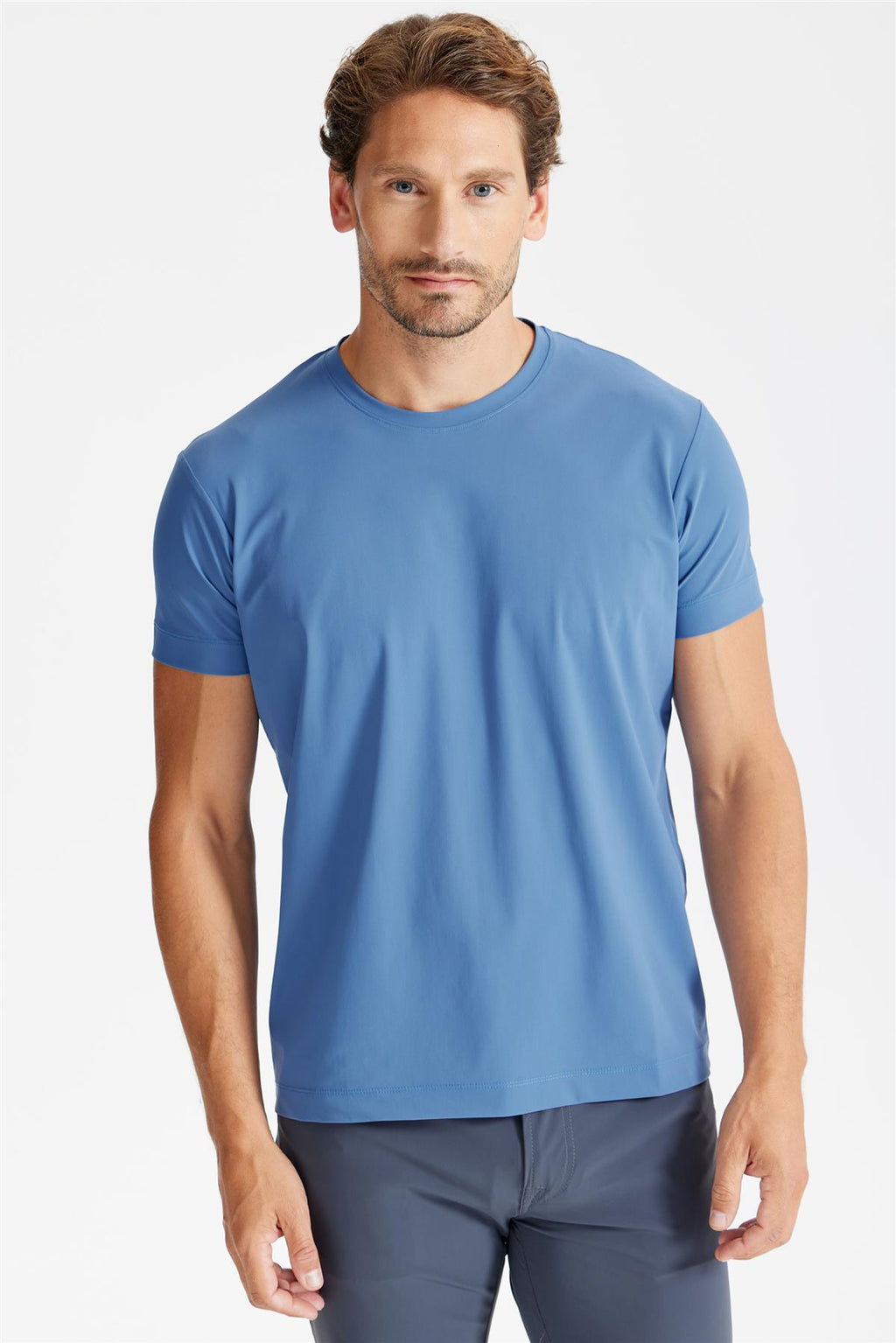 Mavi Sıfır Yaka Teknik T-Shirt - 3