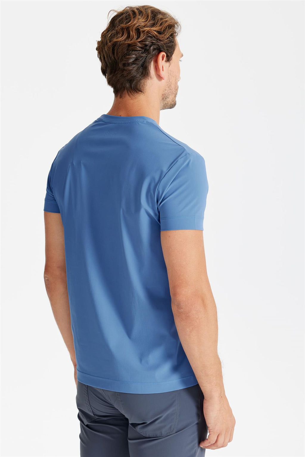 Mavi Sıfır Yaka Teknik T-Shirt - 5