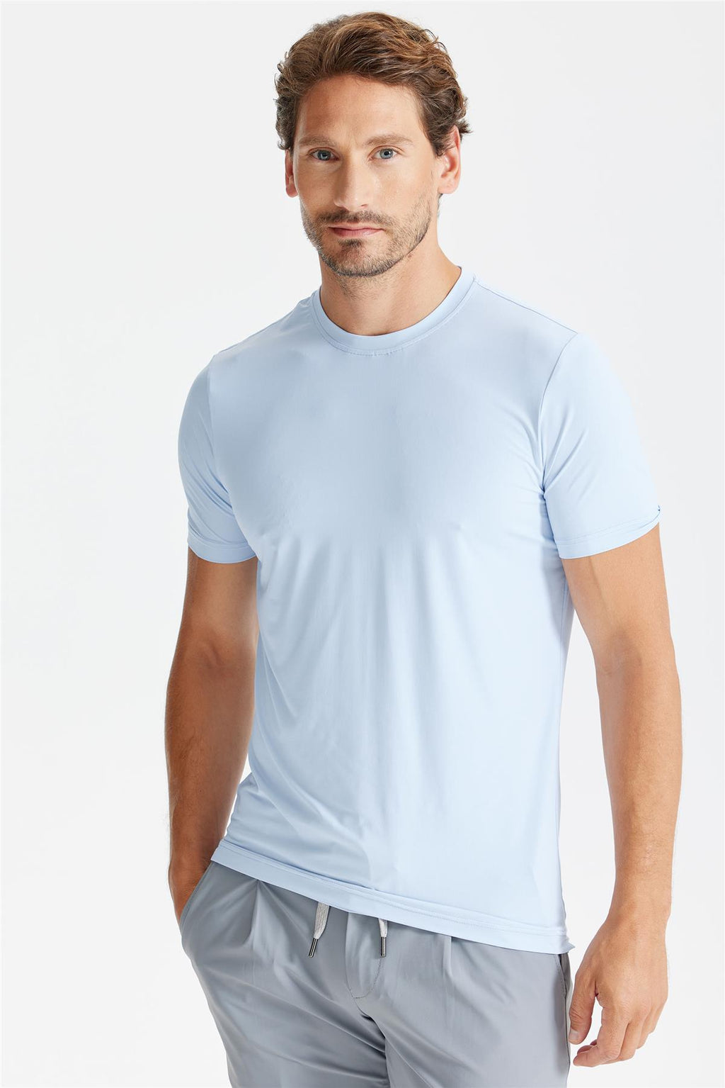 Mavi Sıfır Yaka Vintage Teknik Kumaş T-Shirt - 4